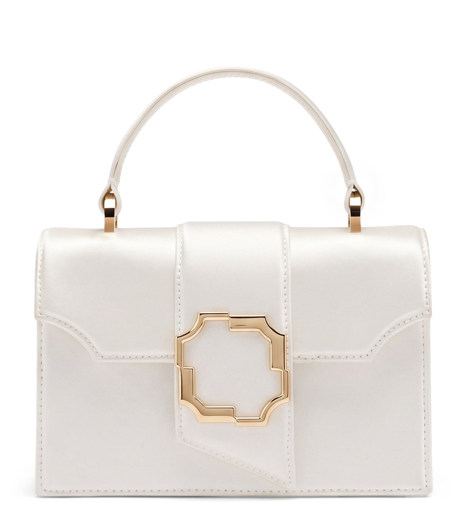 Malone Souliers Mini Satin Audrey Top-Handle Bag Ivory