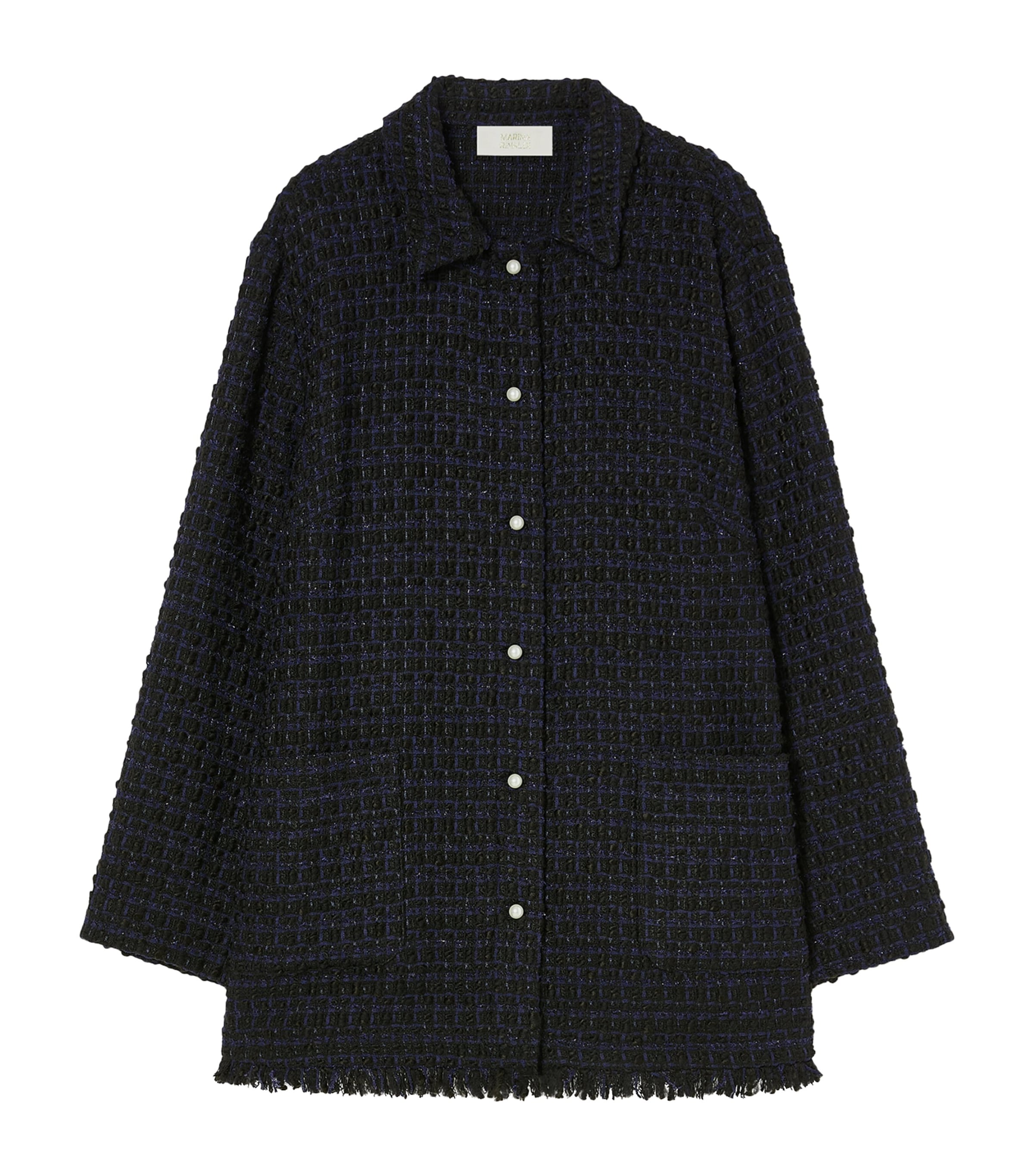 Marina Rinaldi Womens Linen Woven Jacket Blue/black