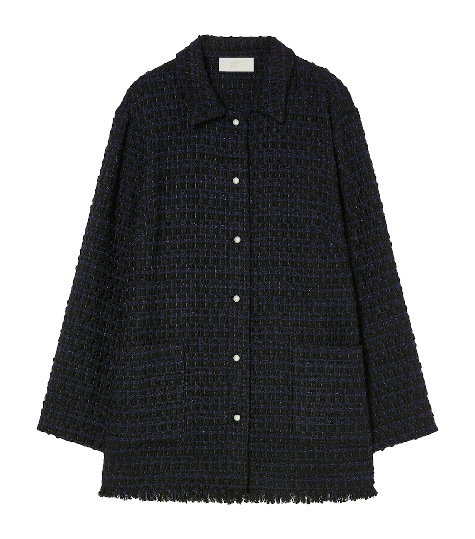 Marina Rinaldi Womens Linen Woven Jacket Blue/black