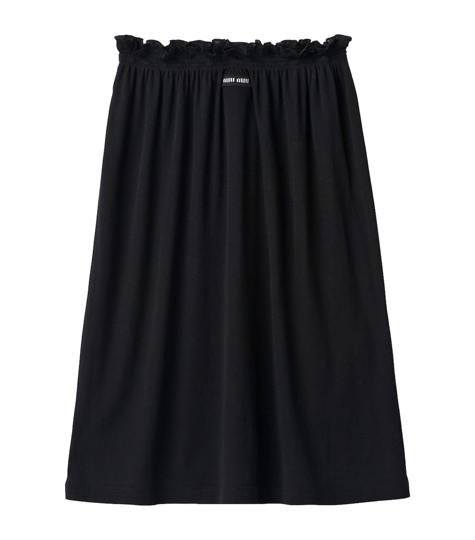 Ribbed Knee-Length Skirt