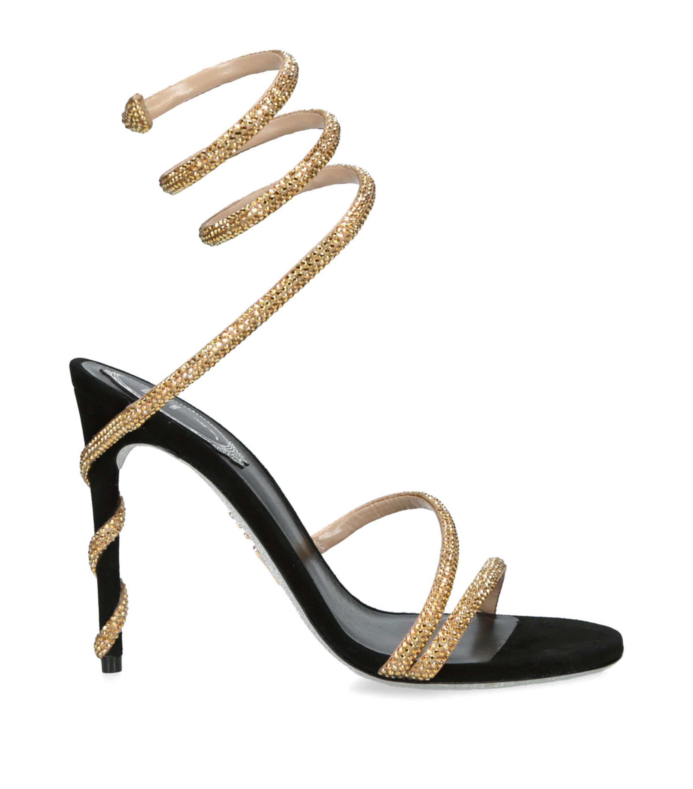 René Caovilla Embellished Margot Sandals 105 Blk/other