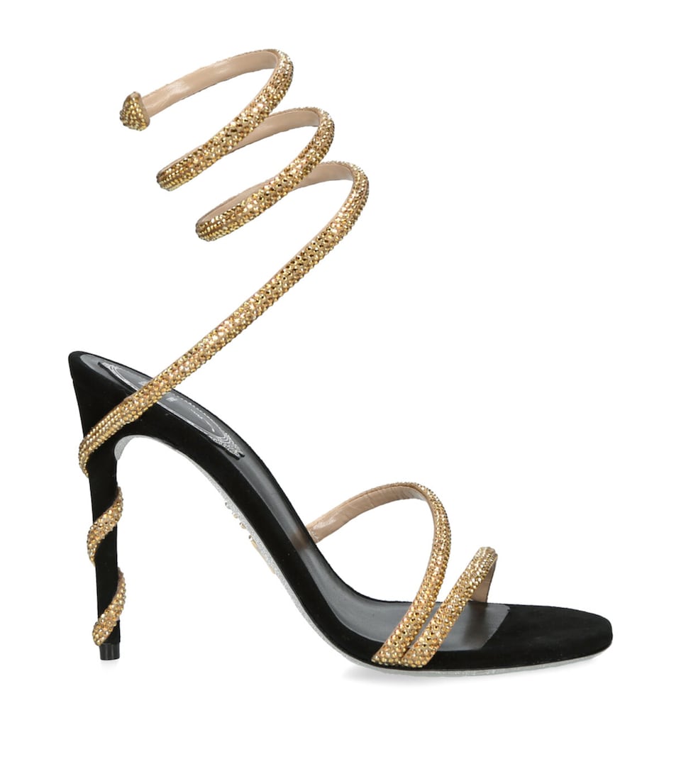 René Caovilla Embellished Margot Sandals 105 Blk/other