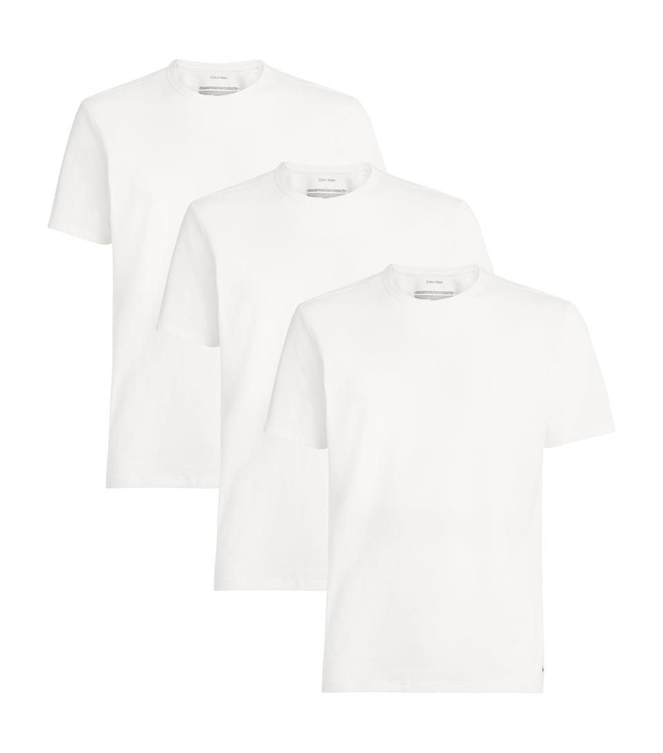 Calvin Klein Mens Stretch-Cotton T-Shirts (Pack of 3) White