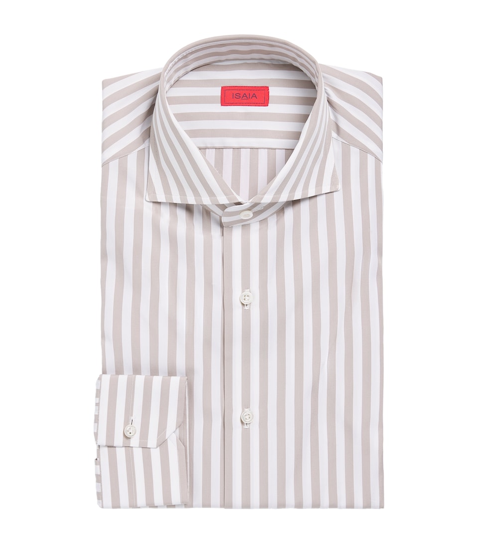 Isaia Mens Cotton Stripe Shirt