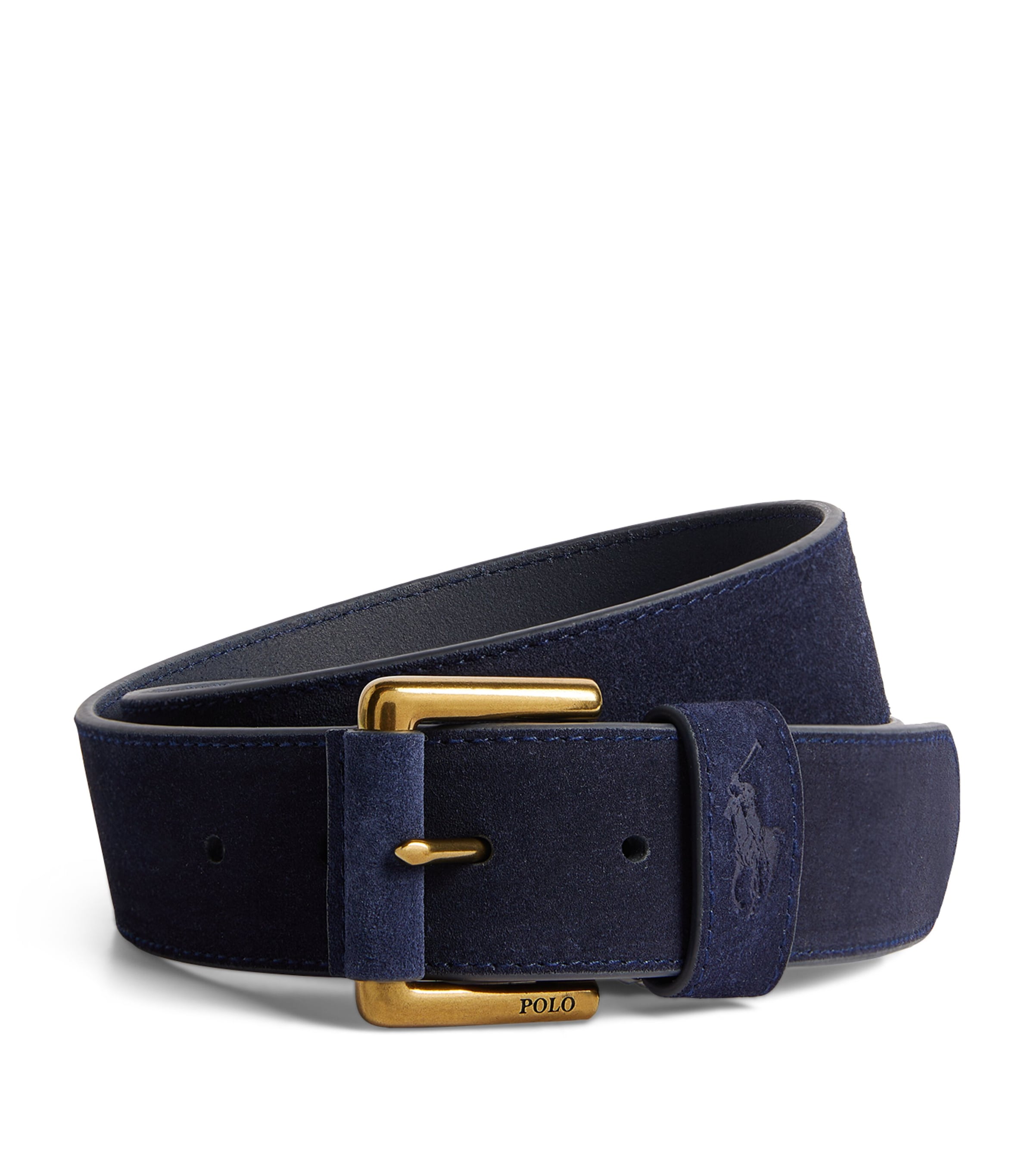 Suede Debossed Polo Pony Belt