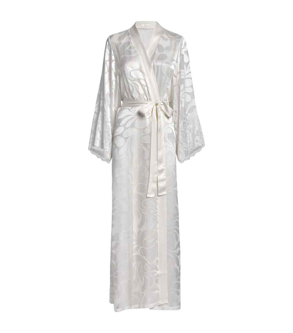 Lace-Trim Charlotte Long Robe