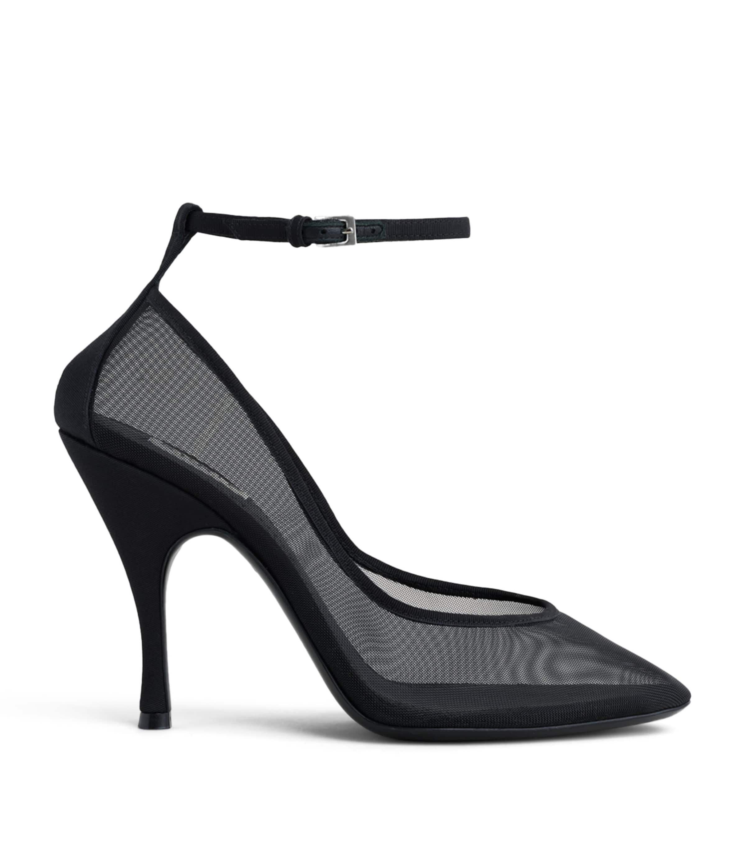 Alaïa Mesh Ankle-Strap Pumps 100 Black
