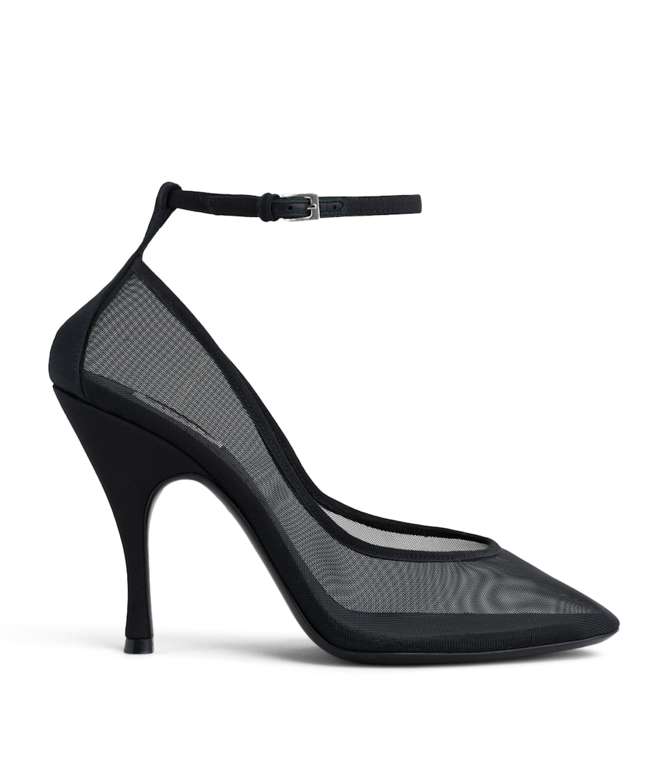Alaïa Mesh Ankle-Strap Pumps 100 Black