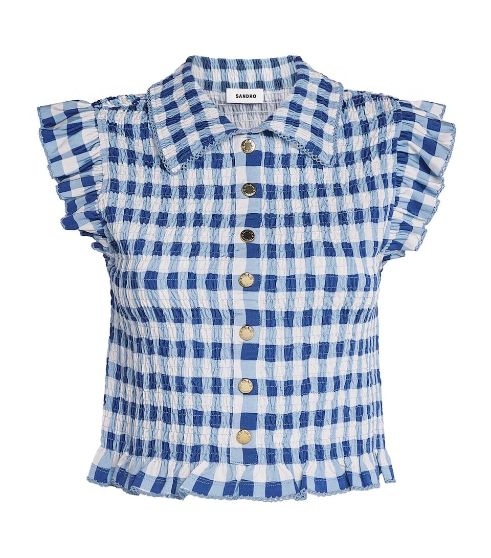 Gingham Smocked Top