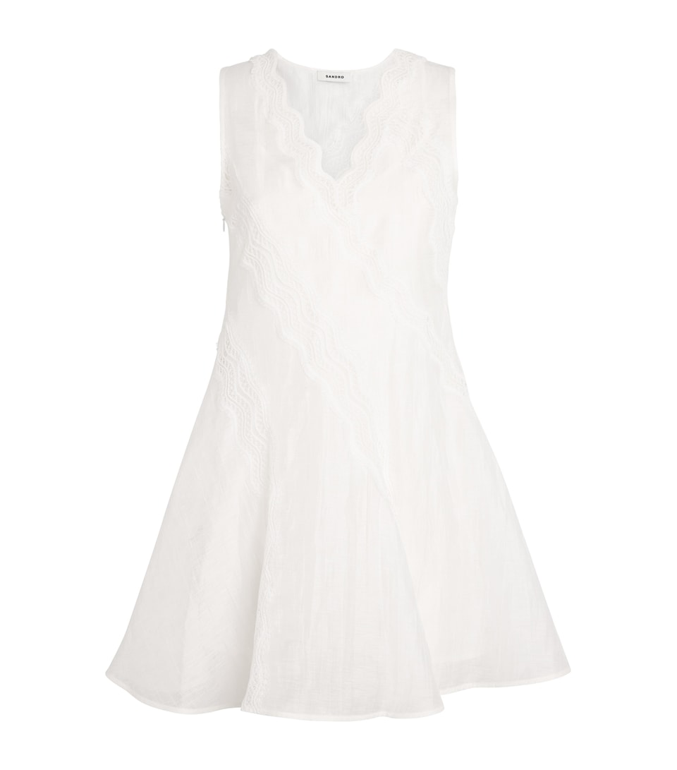 Linen-Blend Lace-Trim Dress