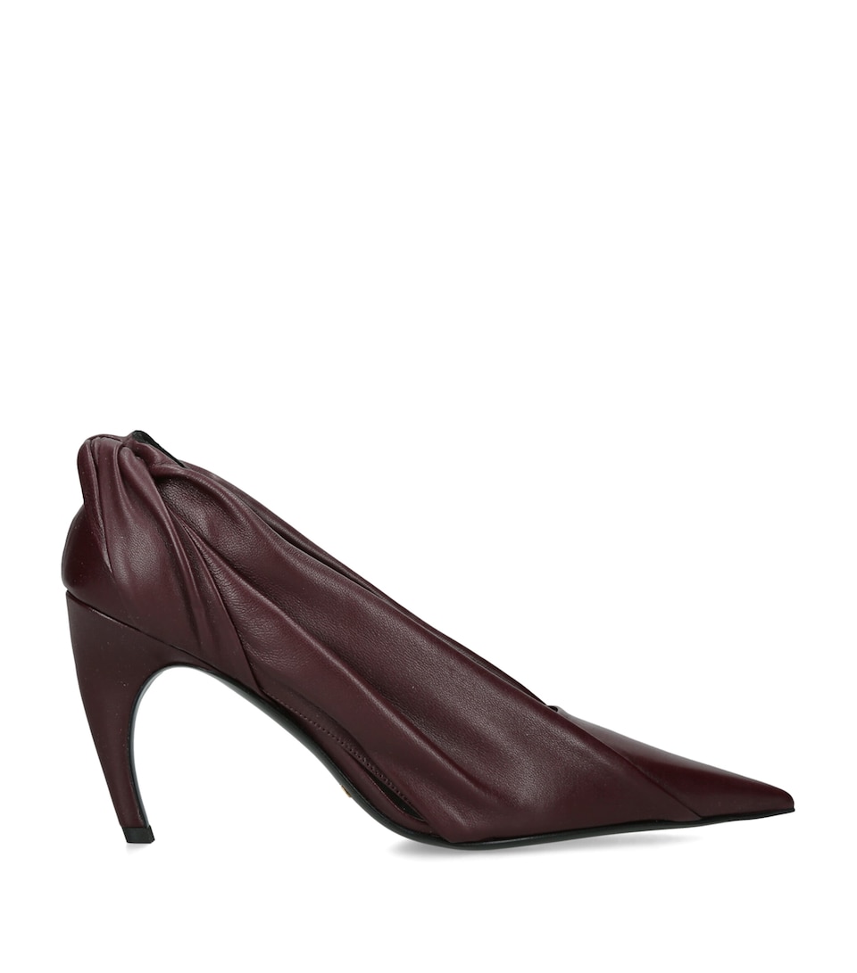 Khaite Leather Twisted Eve Pumps 85 Wine