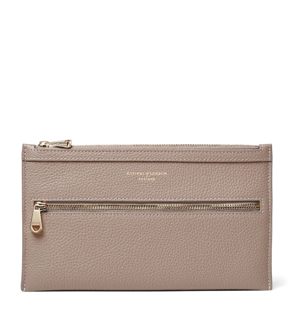Aspinal Of London Grained Leather Hudson Travel Pouch Moleskin