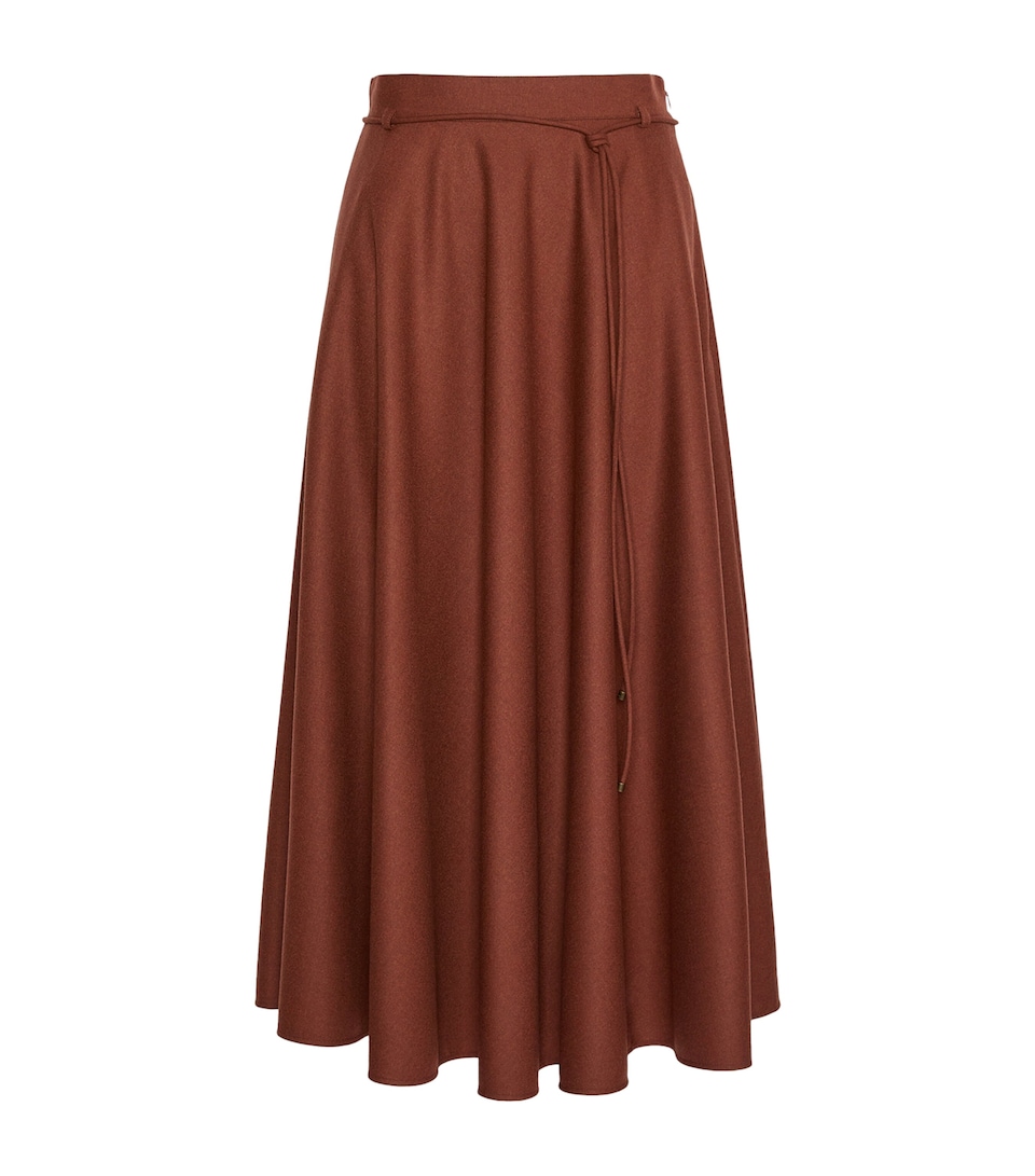 Max Mara Womens Stretch-Cashmere Foule Midi Skirt Brick Red