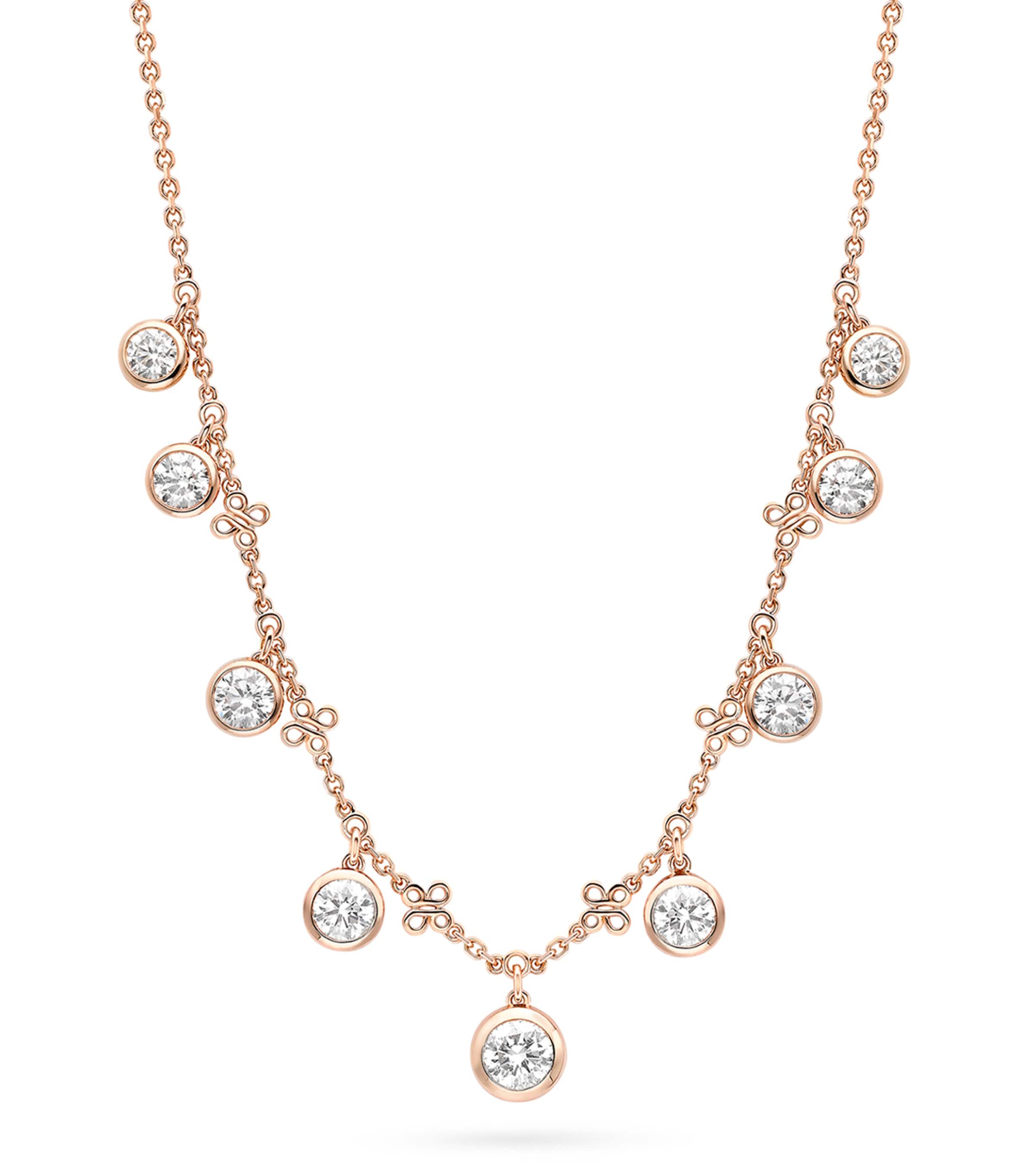 Large Rose Gold and Diamond Beach Necklace