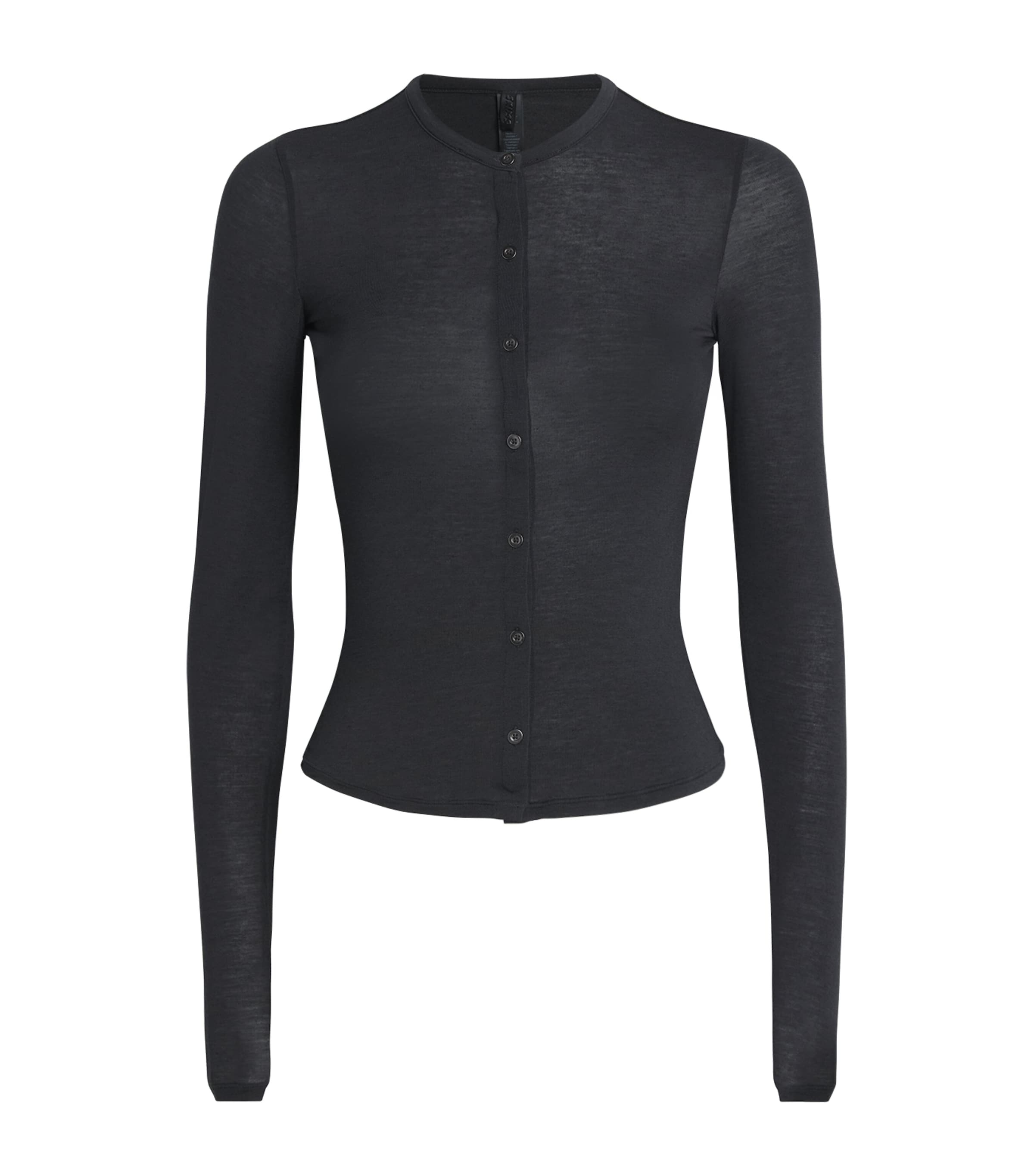 Skims Womens Sheer Modal Cardigan Onyx