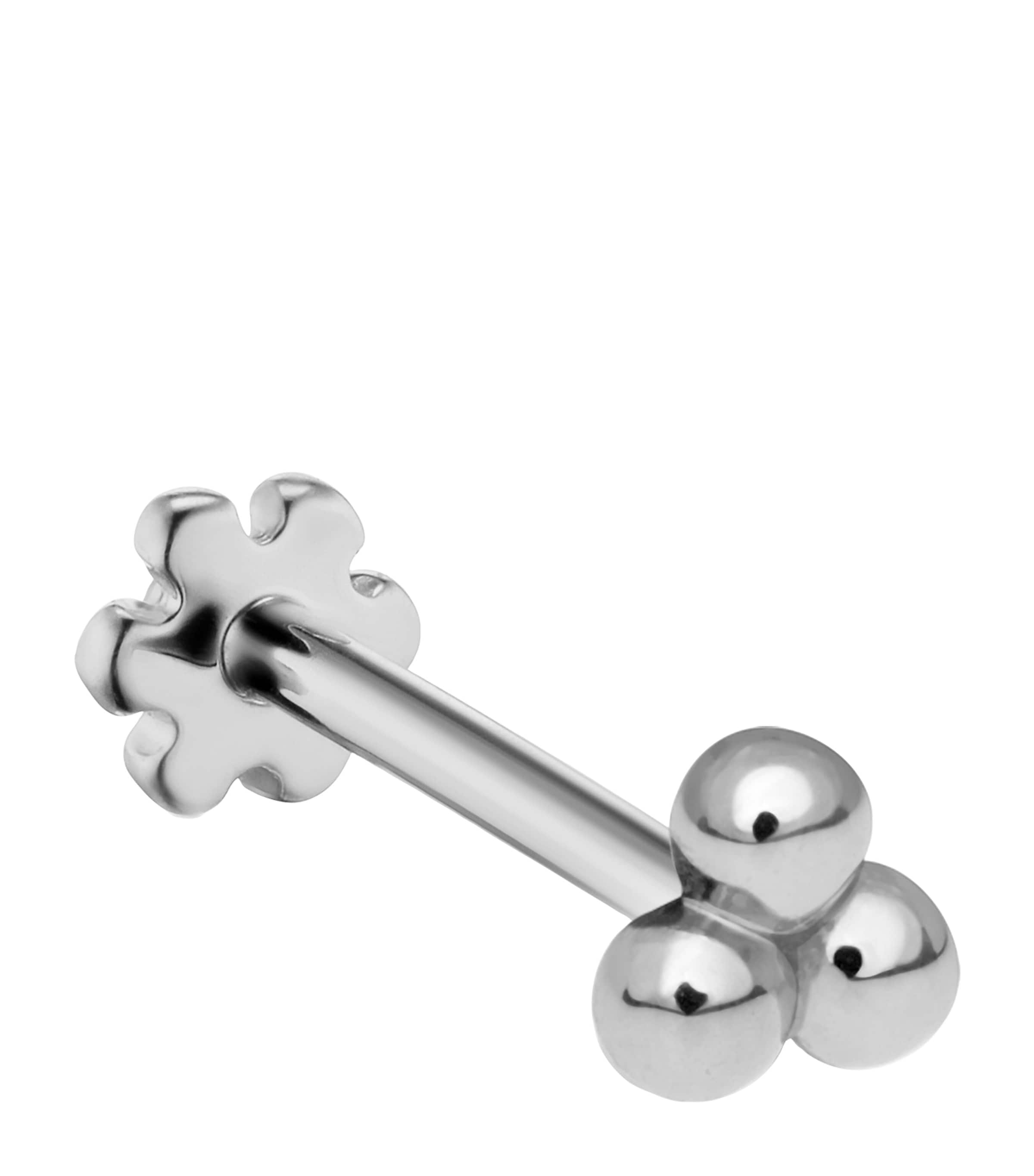 Gold Ball Trinity Threaded Stud Earring (2.5mm)