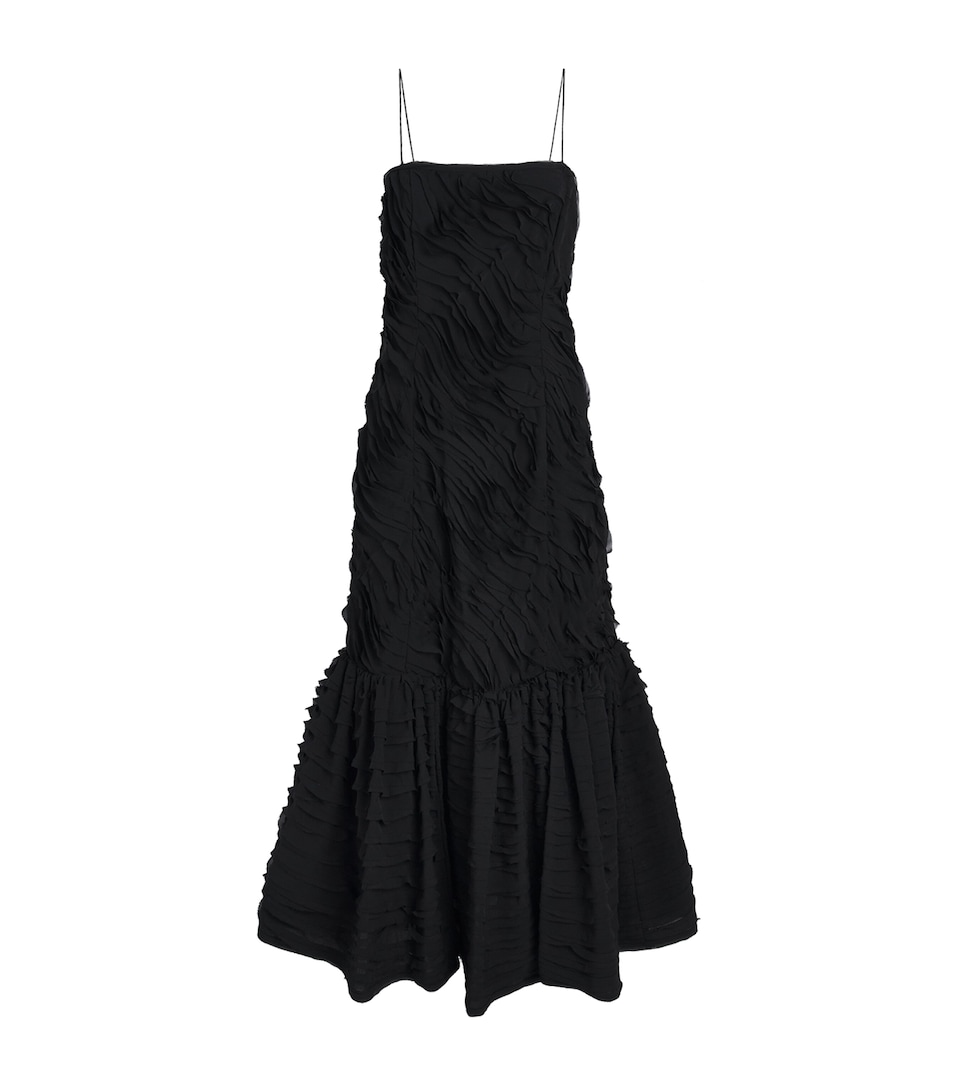 Ulla Johnson Womens Chiffon-Ribbon Augustina Maxi Dress Noir