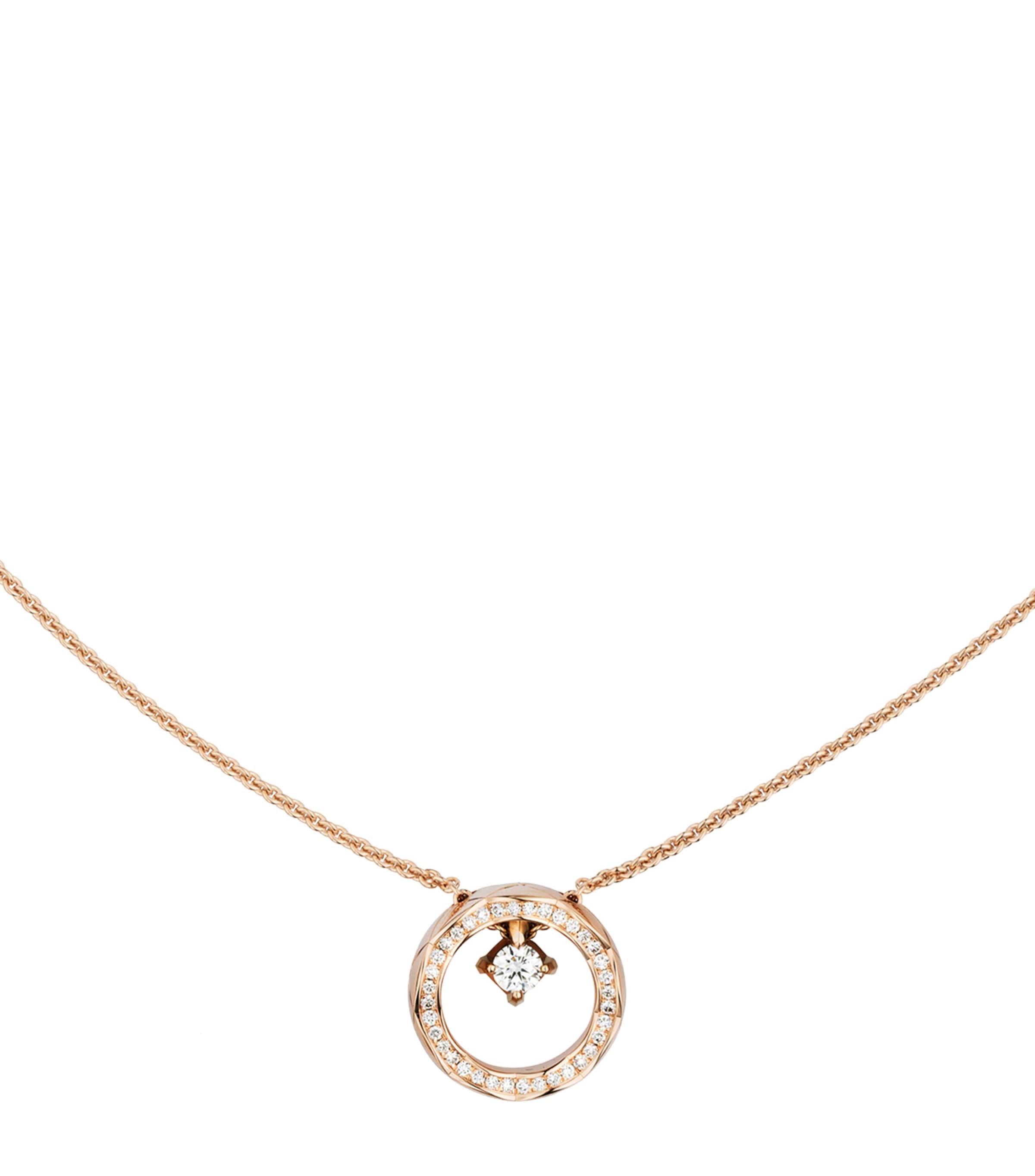Beige Gold and Diamond Coco Crush Necklace