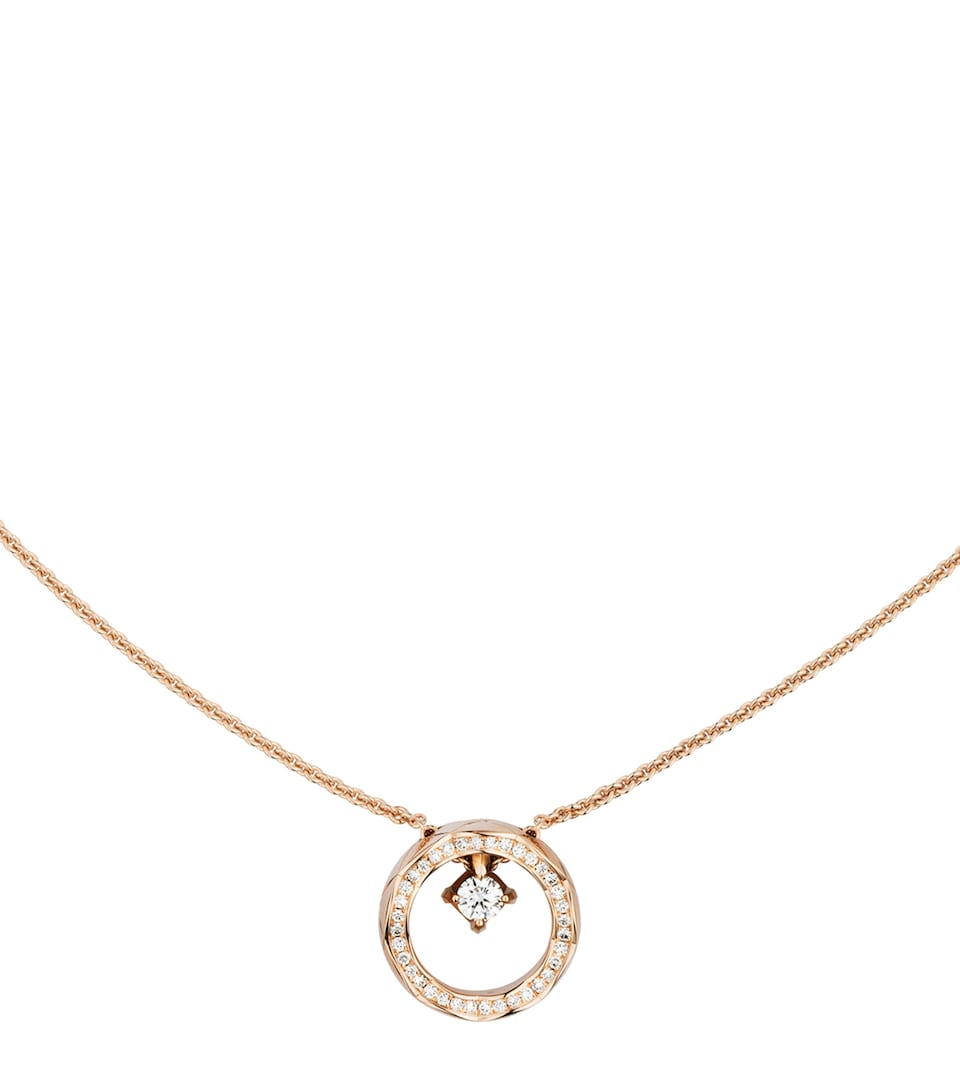 CHANEL Beige Gold and Diamond Coco Crush Necklace Beige