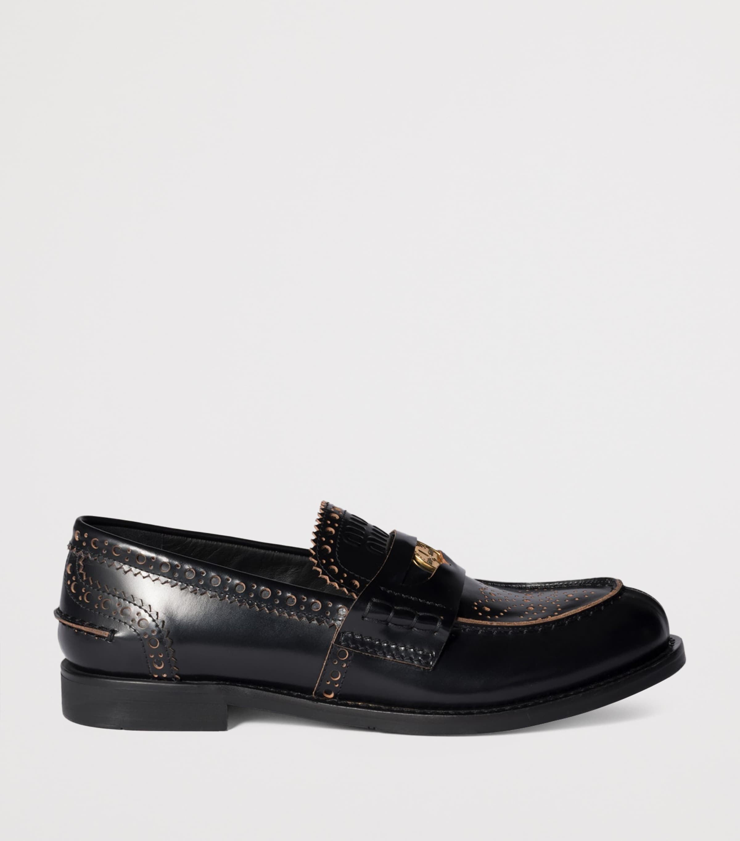 Embellished Leather Penny Loafers