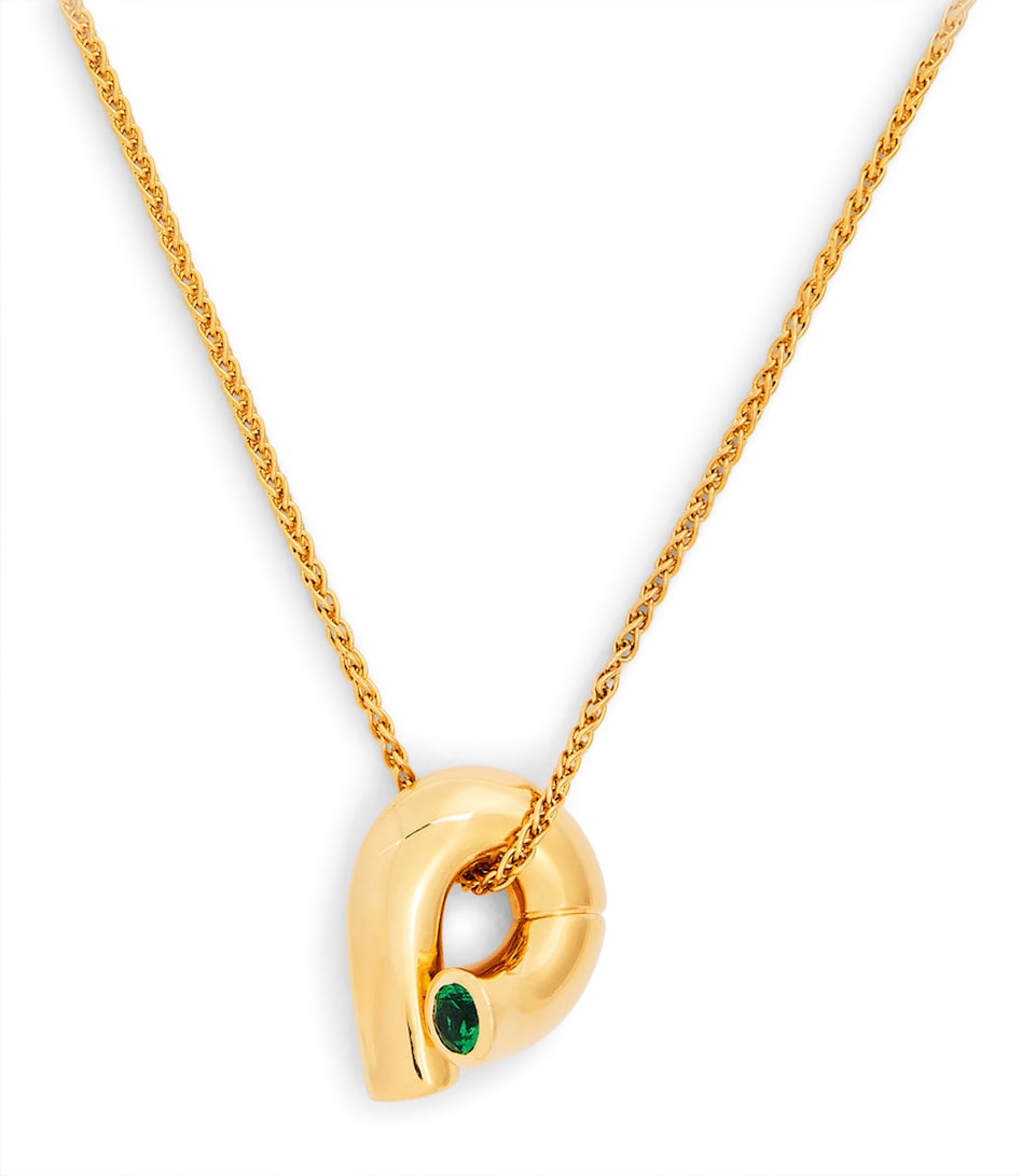 Yellow Gold and Emerald Oera Necklace