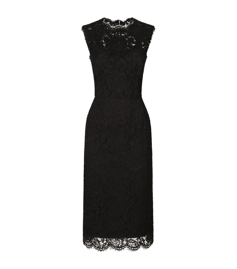 Stretch-Lace Midi Dress