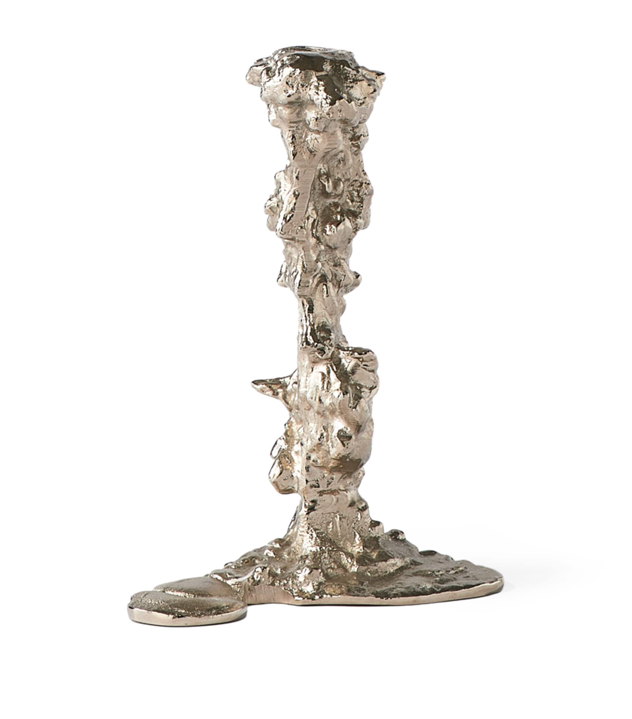 POLSPOTTEN Large Drip Candle Holder (25cm) Silver