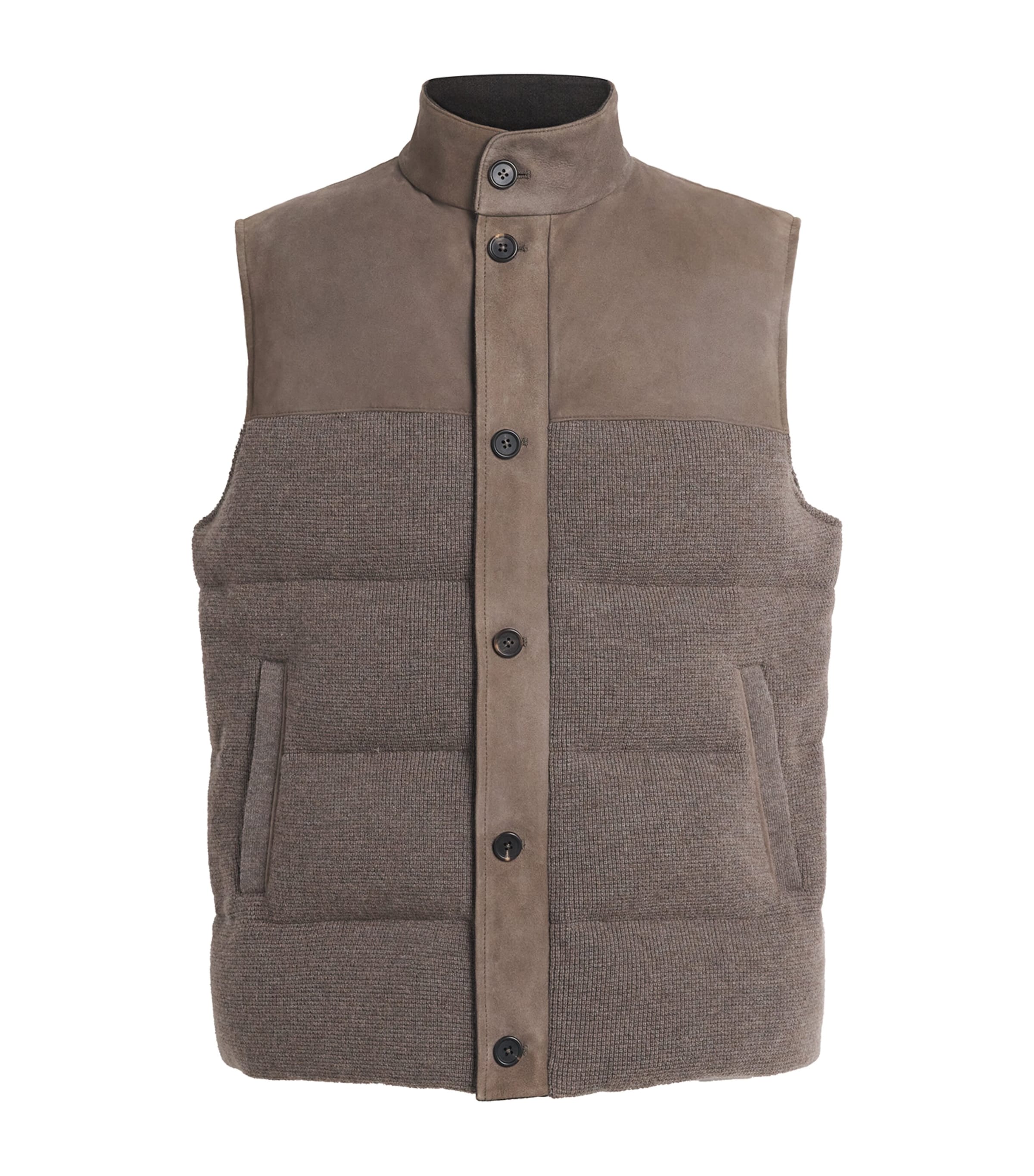 Fioroni Cashmere Mens Padded Wool-Cashmere Gilet Elep