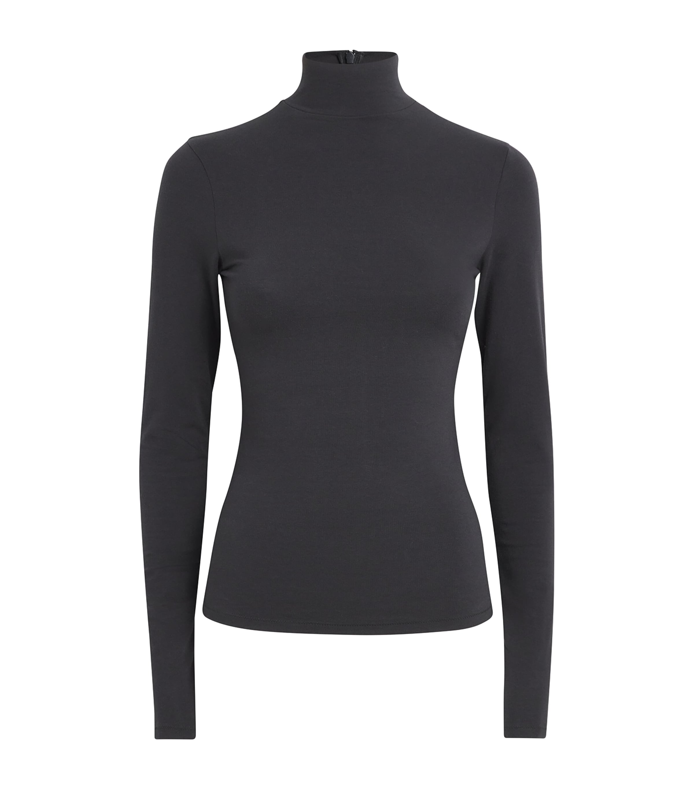Stretch-Cotton Jersey Rollneck Top