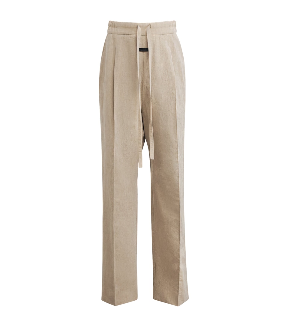 Virgin Wool-Cotton Drawstring Trousers
