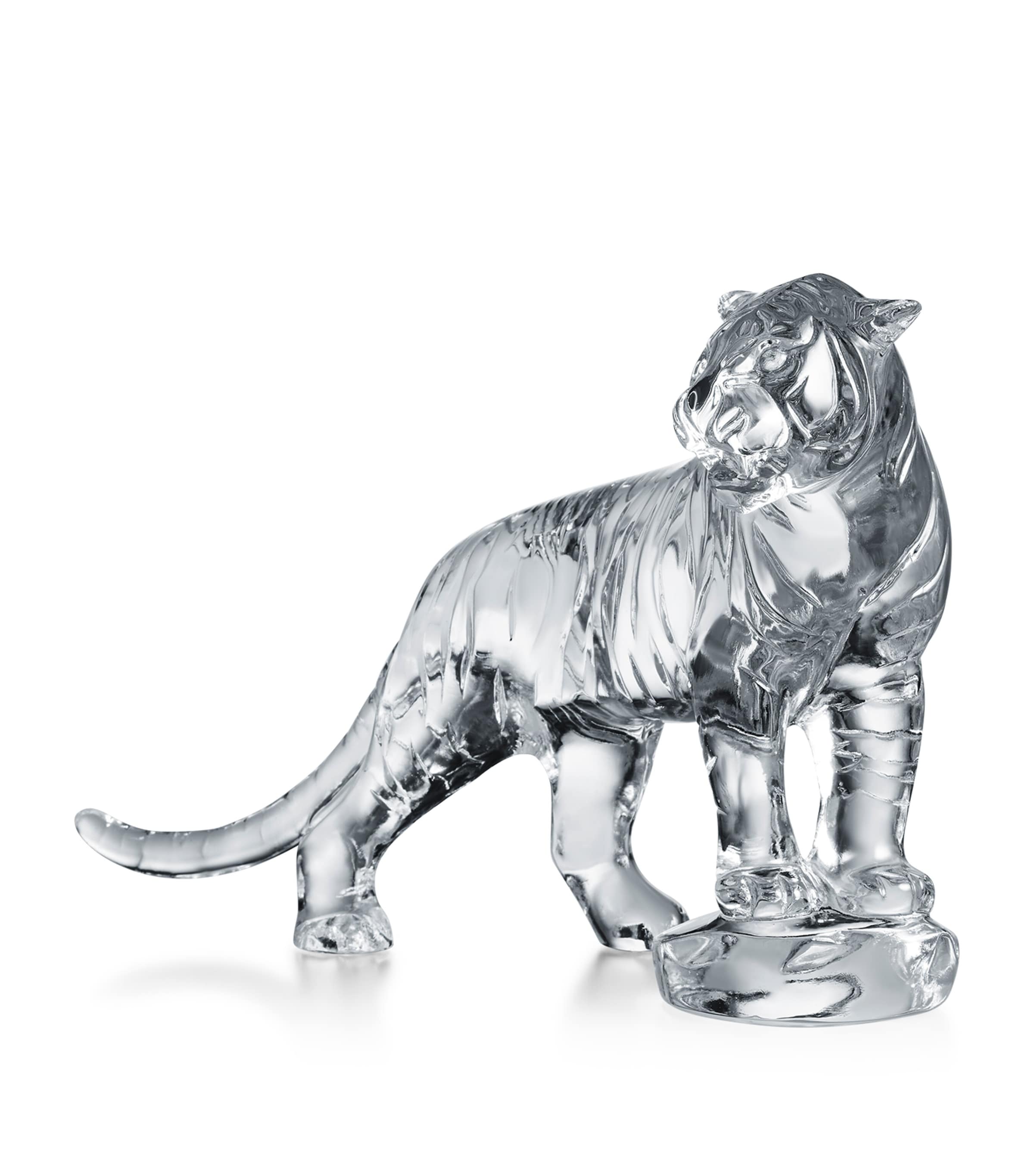Baccarat Tigre Roaring Bengal Tiger Decoration Clear