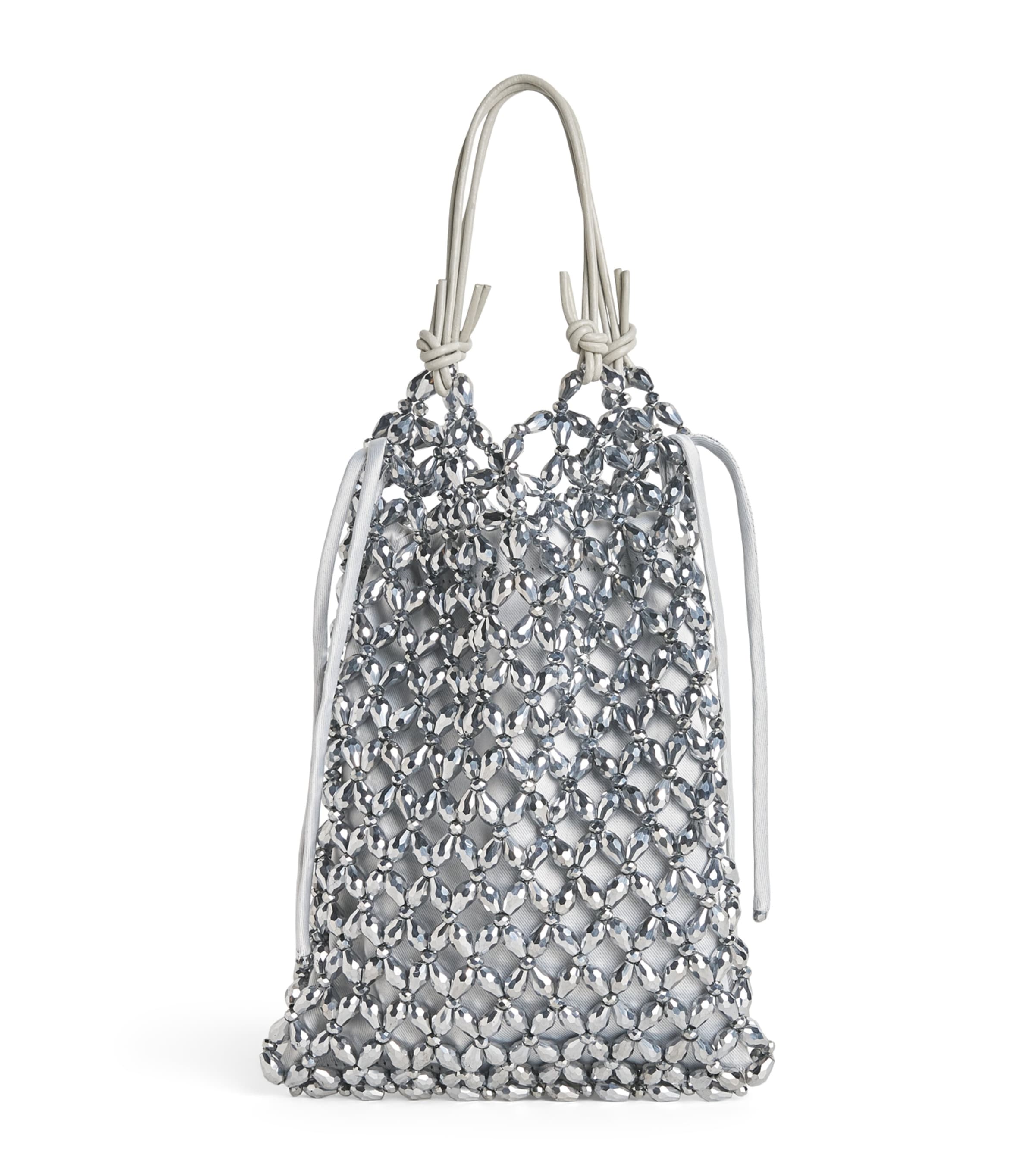 STAUD Embellished Kelly Mini Bag Silv Silver