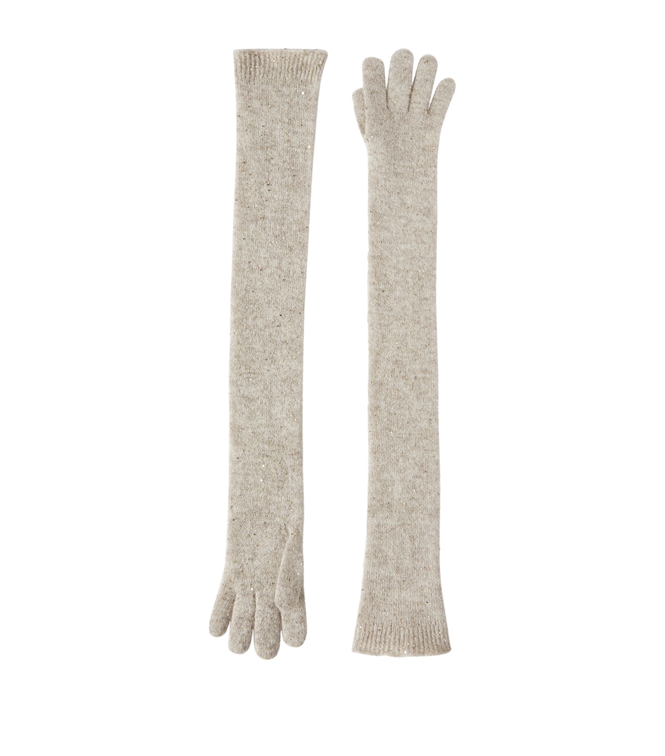 Brunello Cucinelli Embellished Gloves Madreperla