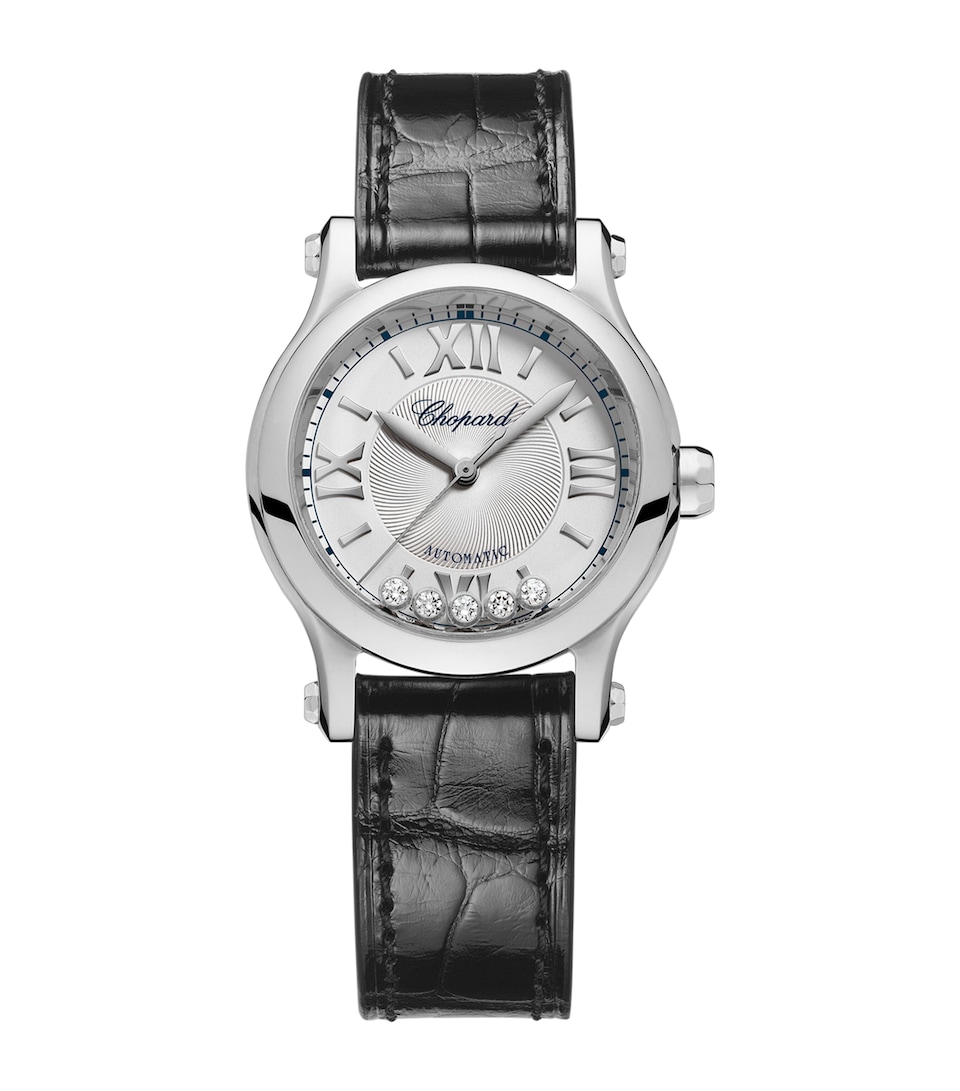 Stainless Steel and Diamond Happy Sport Watch 30mm