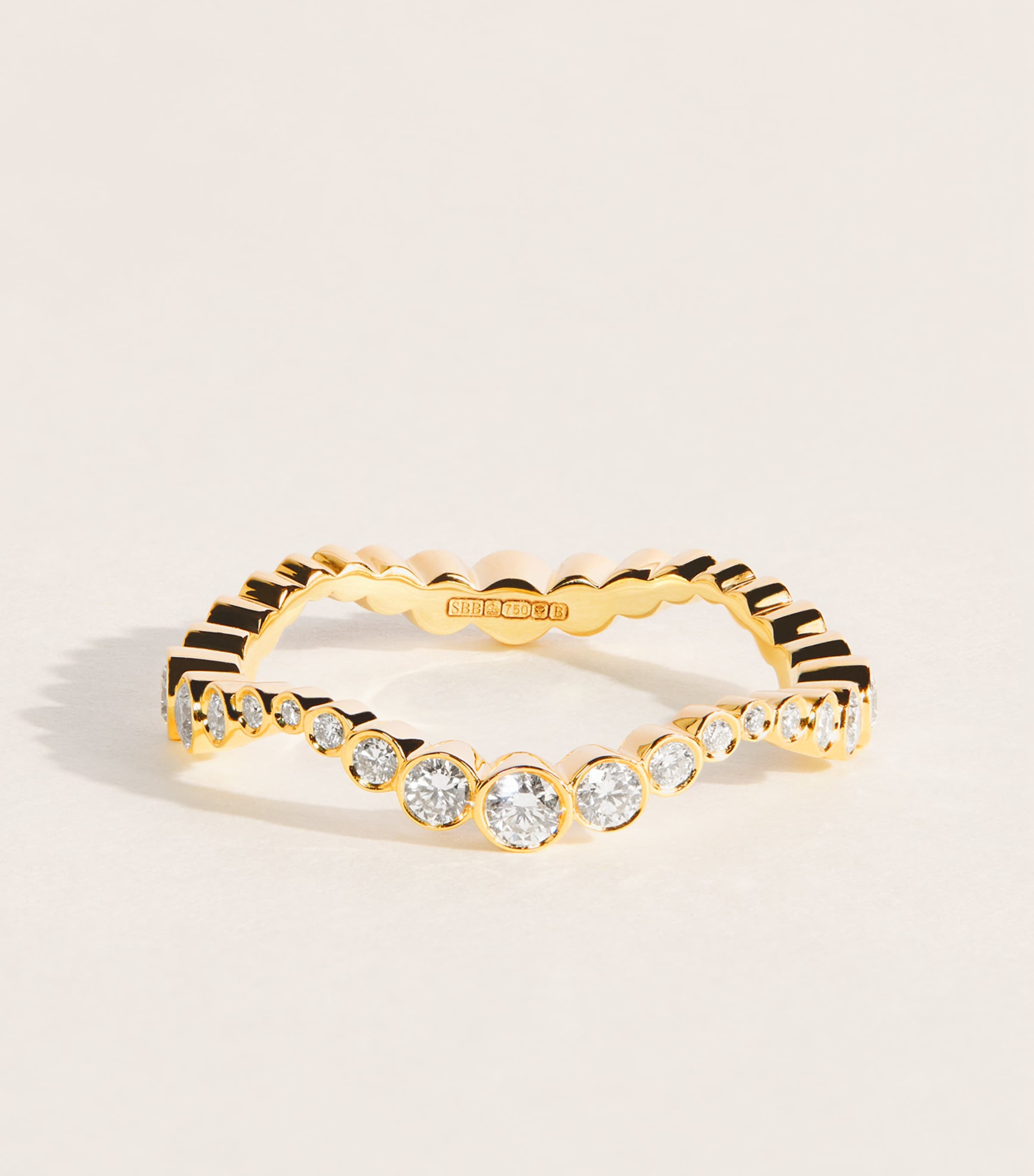 Sophie Bille Brahe Yellow Gold and Diamond Dentelle Ring Yellow Gold