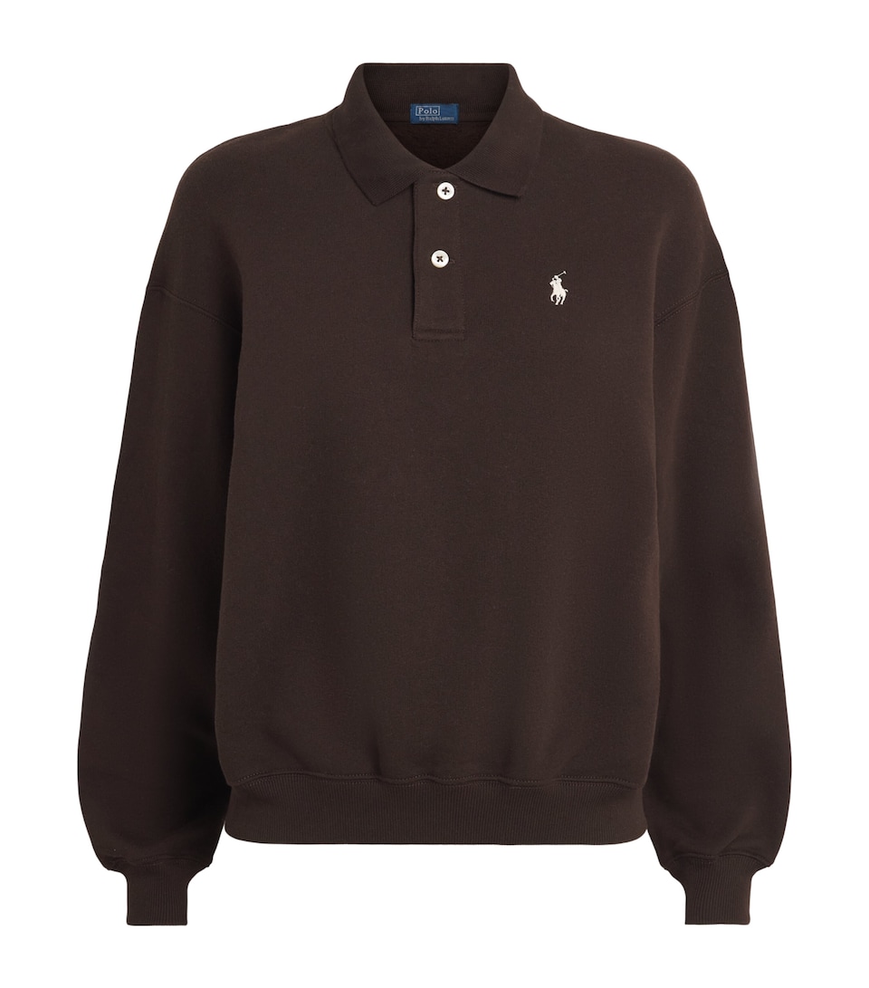 Cotton-Blend Polo Sweater