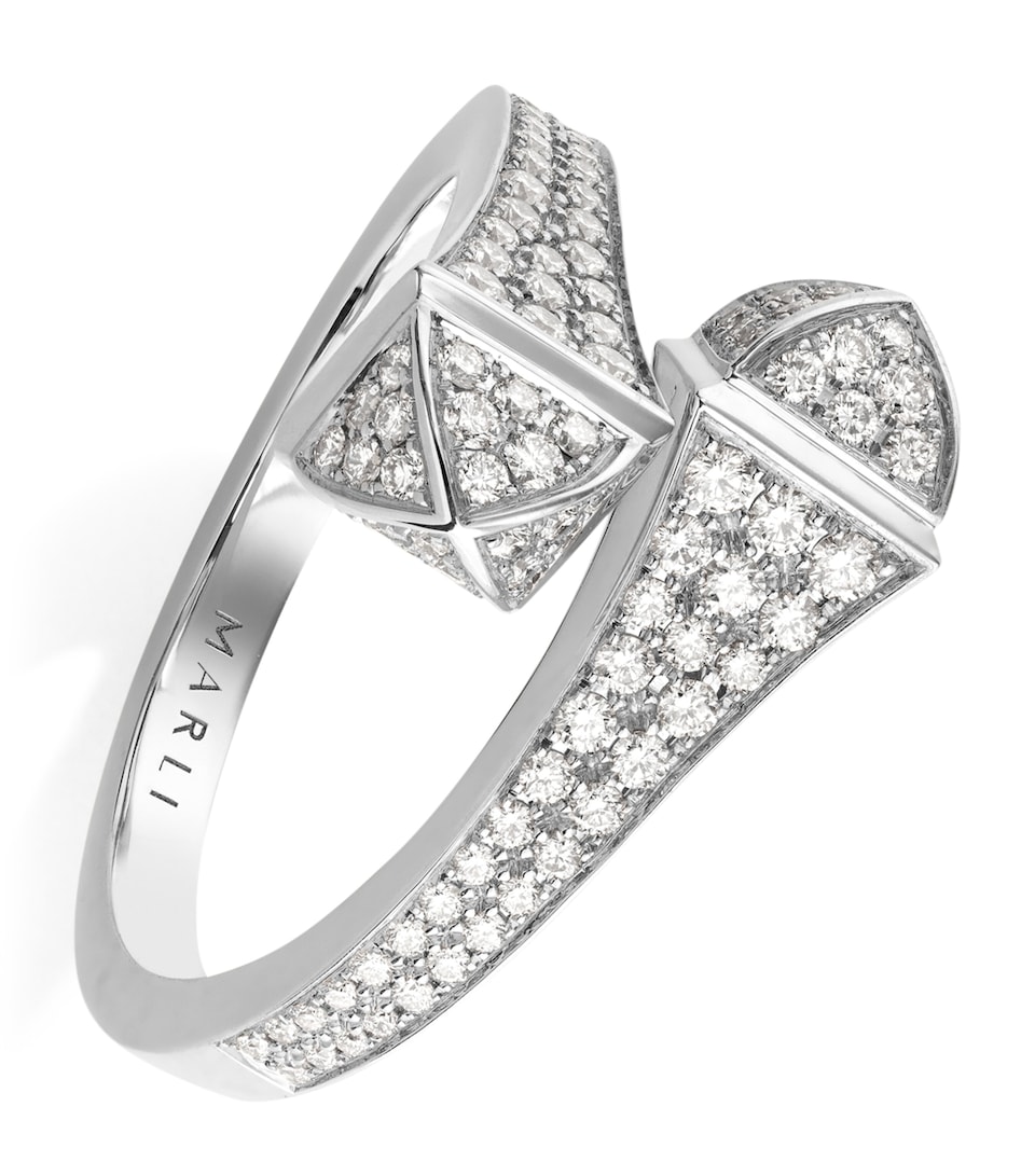 MARLI New York Midi White Gold and Diamond Cleo Ring White Gold