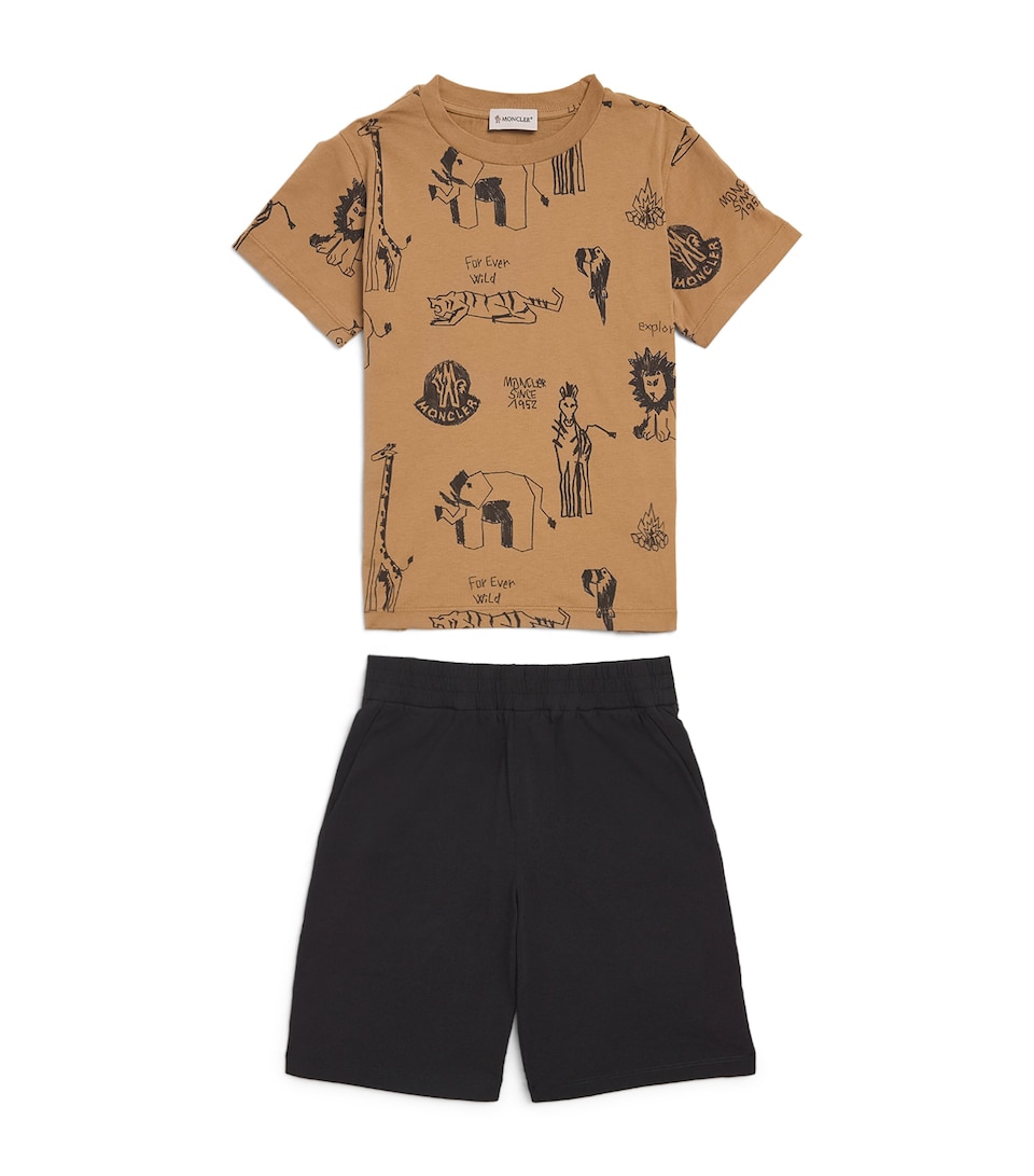 Moncler Enfant Cotton T-Shirt and Shorts Set (8-10 Years)
