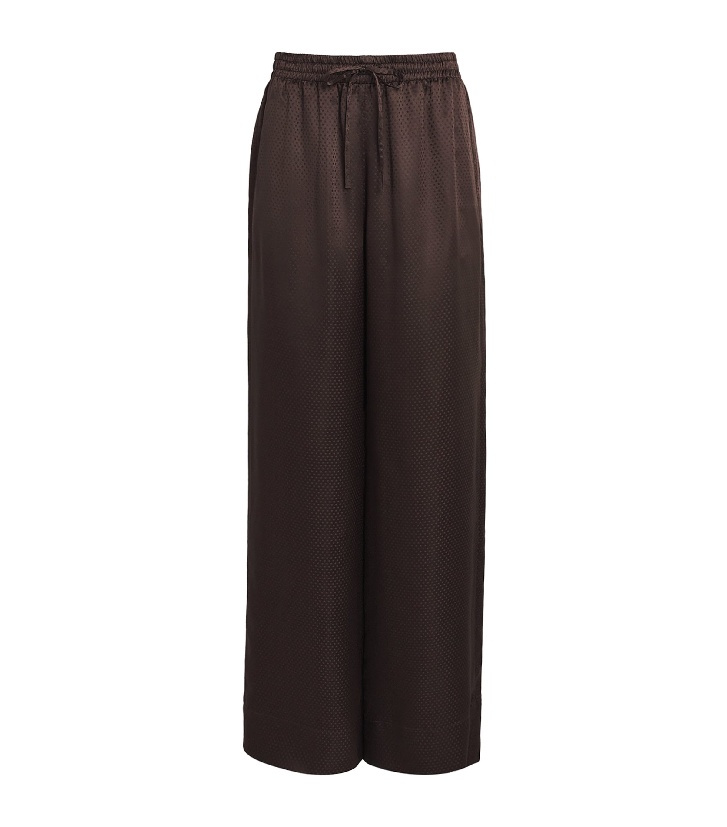 Stella McCartney Womens Silk Drawstring Trousers Coffee