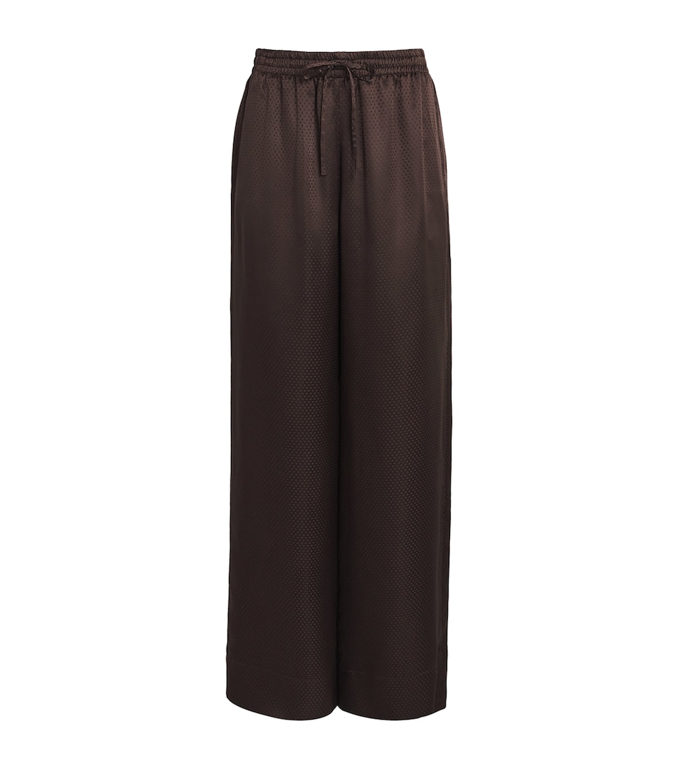 Stella McCartney Womens Silk Drawstring Trousers Coffee