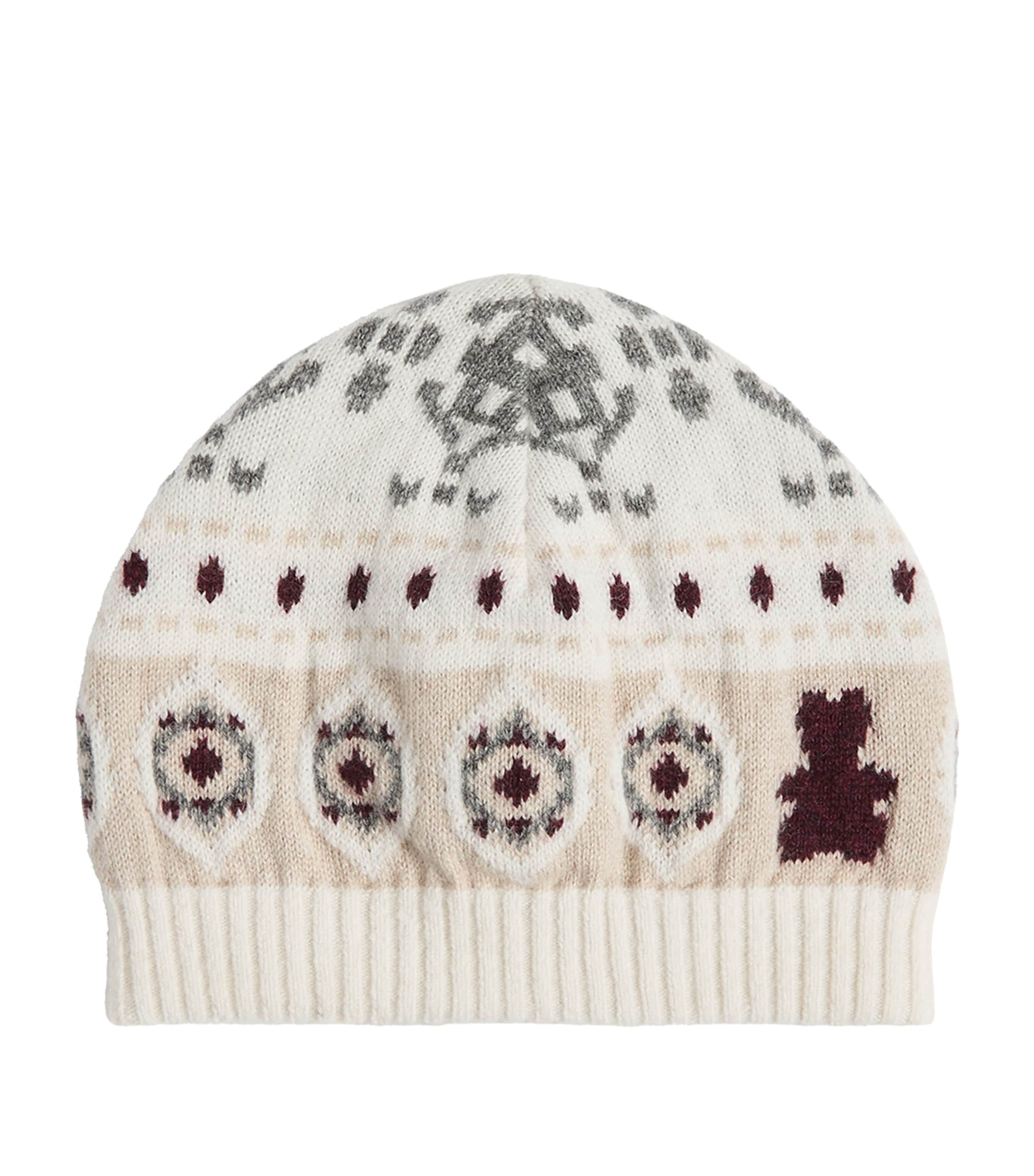 Brunello Cucinelli Kids Cashmere Bernie Bear Jacquard Hat