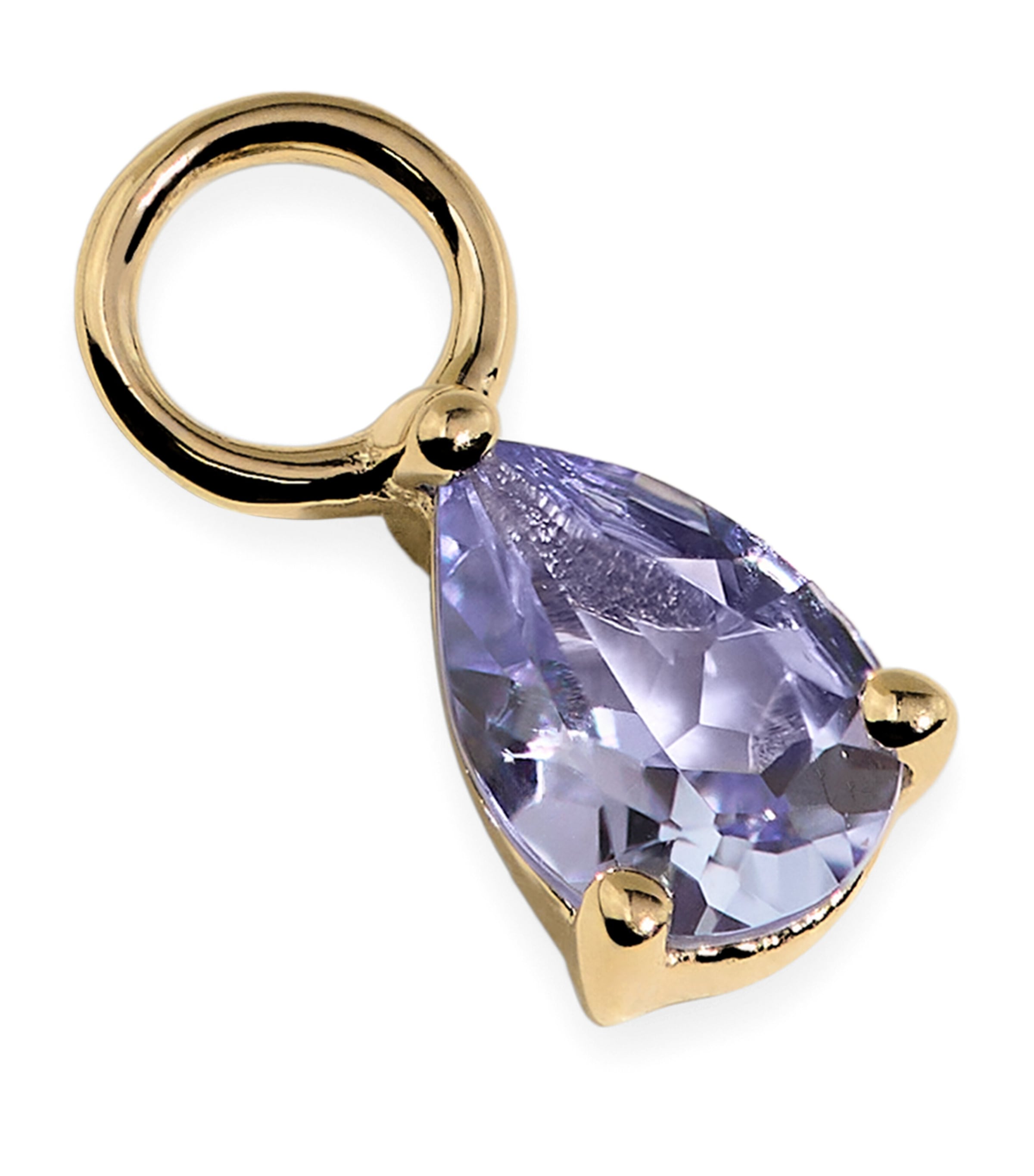 Astrid & Miyu Gold and Tanzanite Birthstone Earring Charm Gold