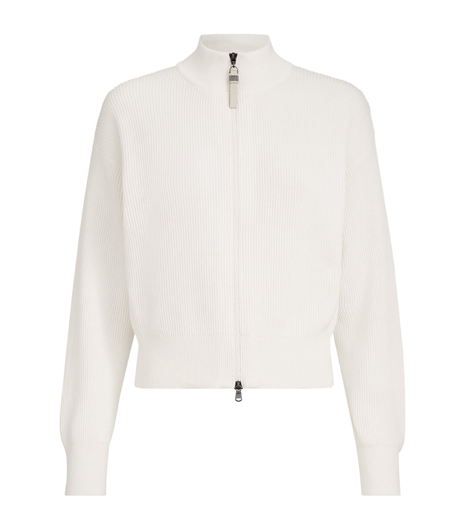 Brunello Cucinelli Womens Cotton Zip-Front Cardigan
