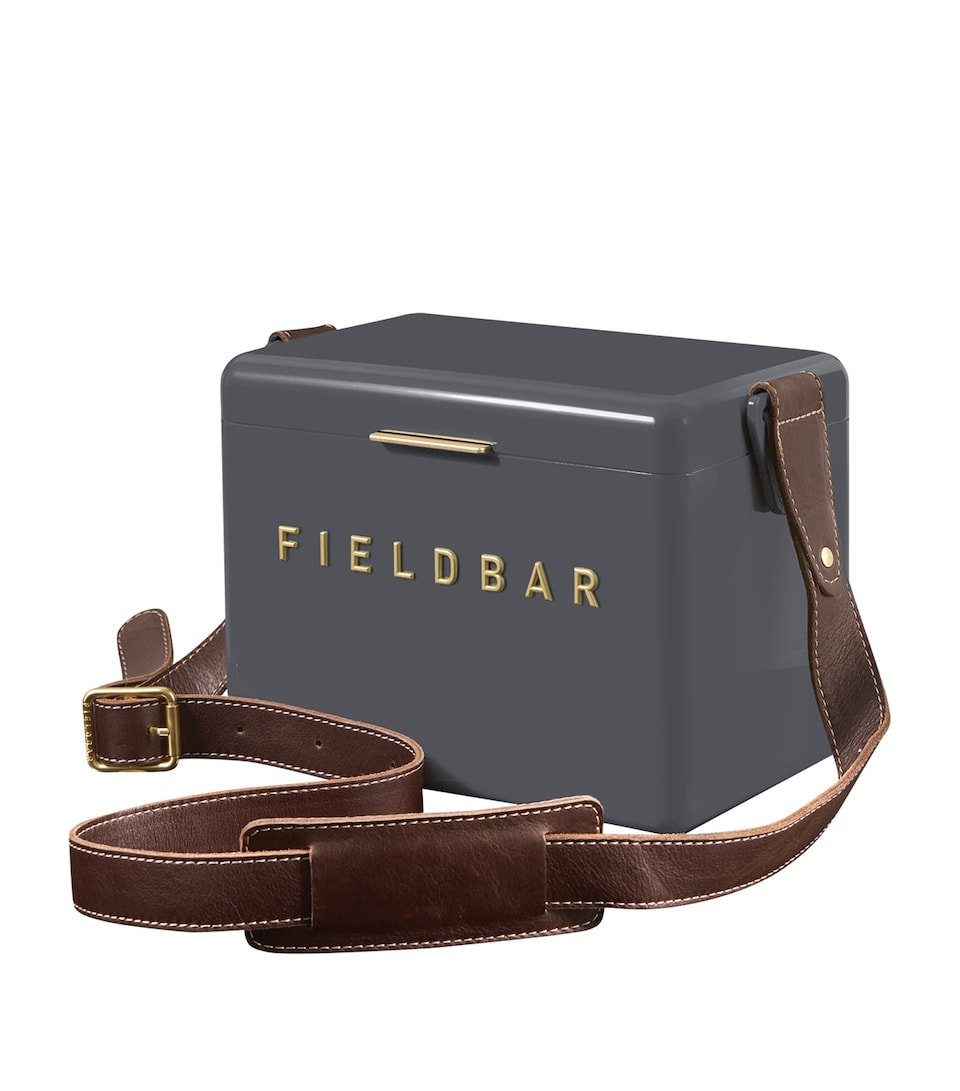 Fieldbar Mini Bar Cooler Box with Leather Sling (4L) Grey
