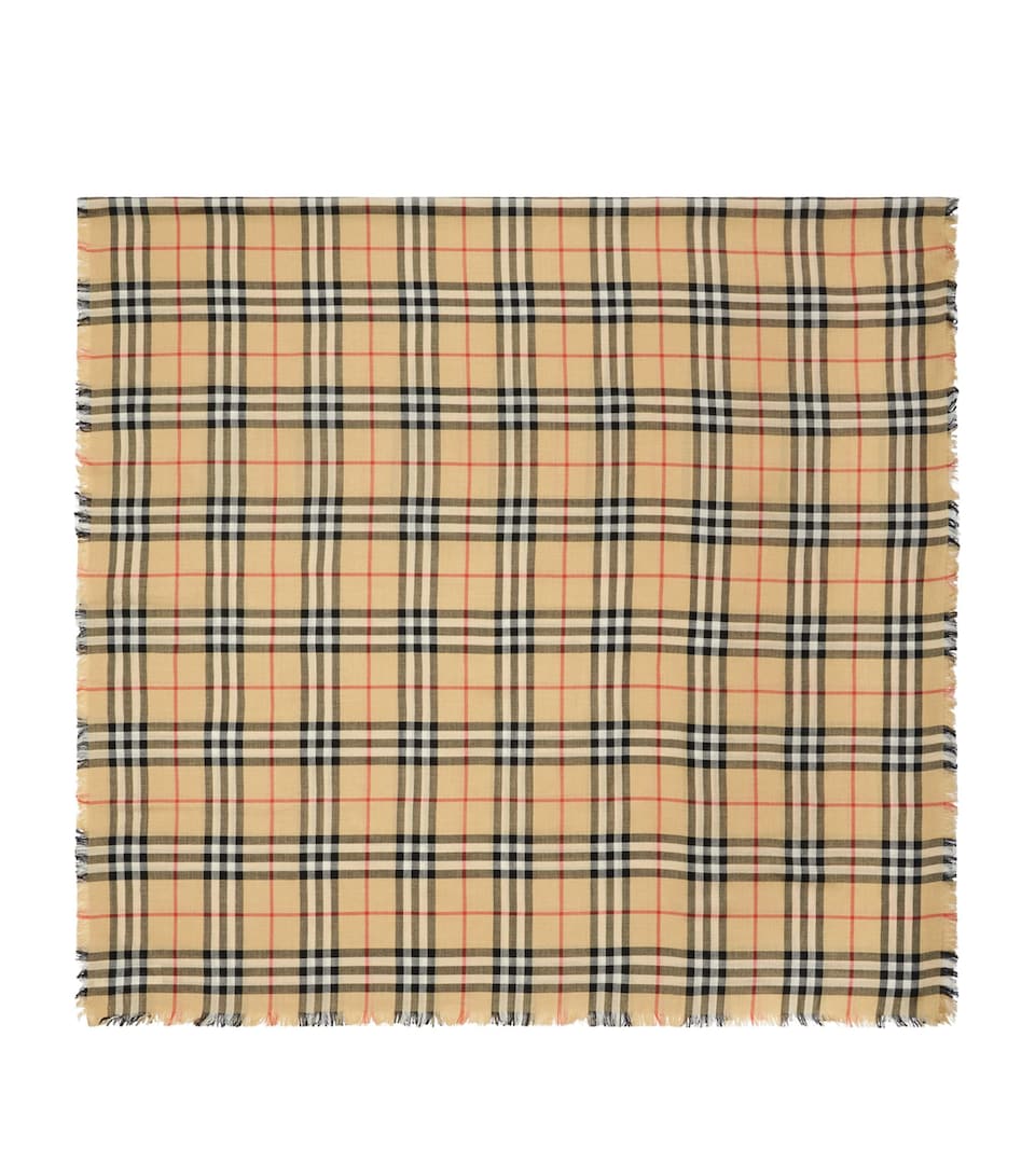 Cashmere-Silk Check Scarf