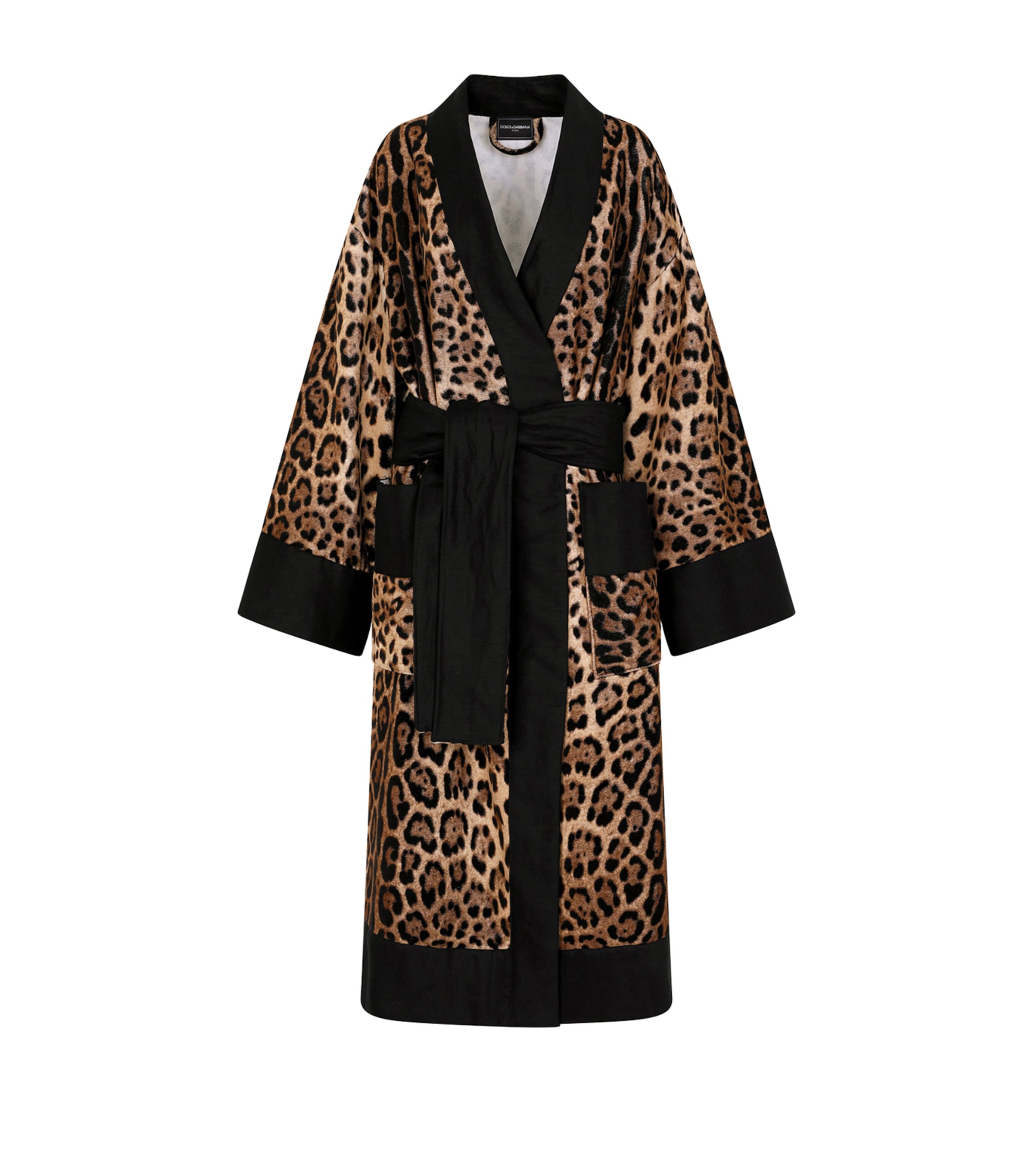 Terry Cotton Leopard Print Robe