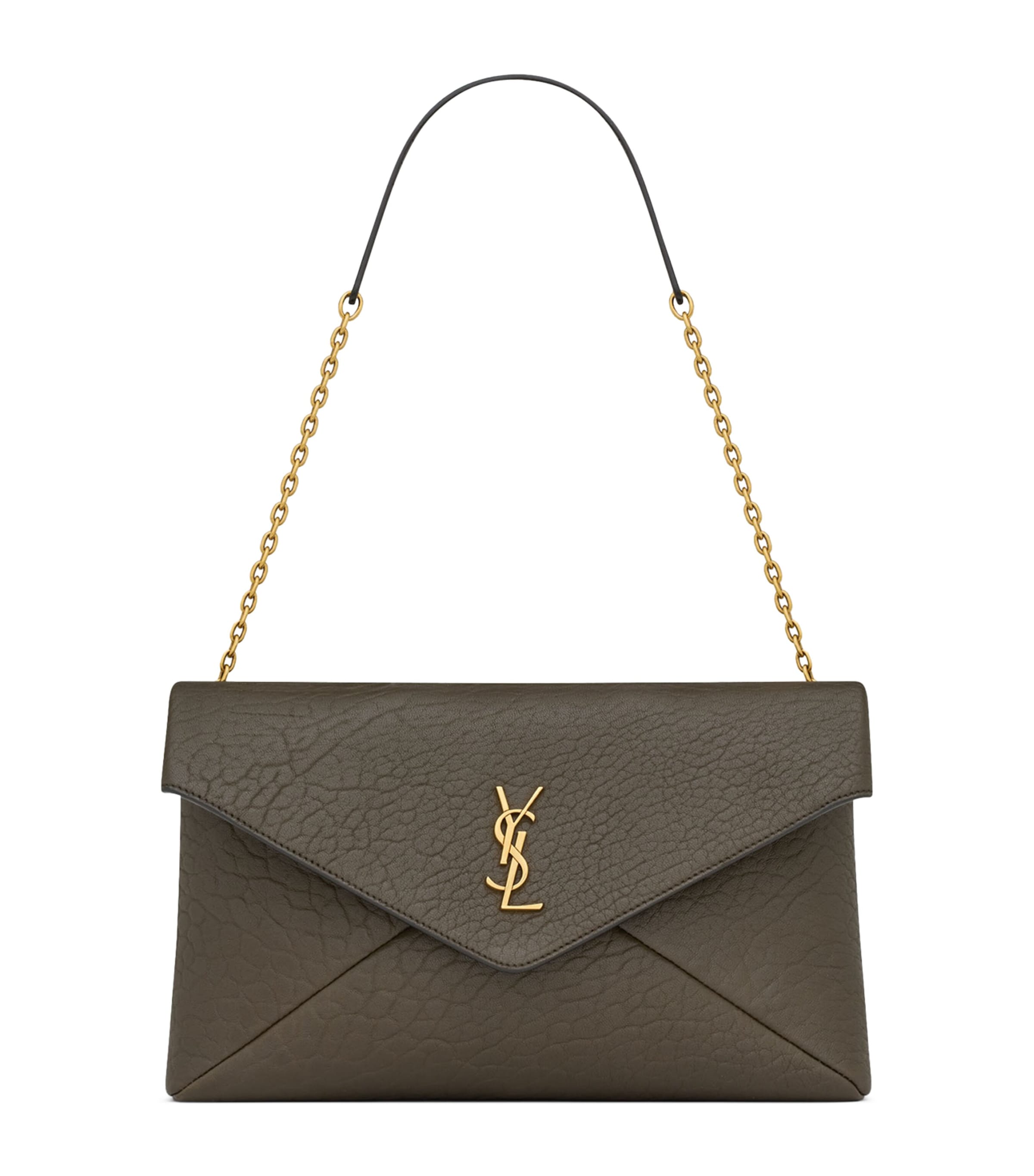 Saint Laurent Large Leather Cassandre Envelope Pouch