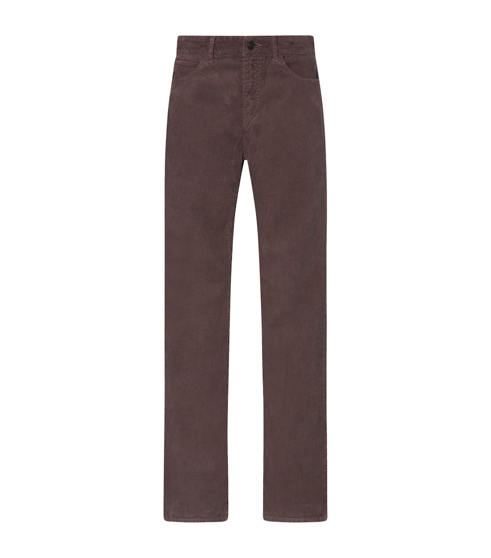 Carlyl Corduroy Low-Rise Straight Trousers