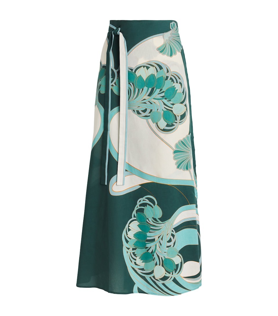 La Doublej Womens Cotton Pareo Maxi Skirt Tulp Plac