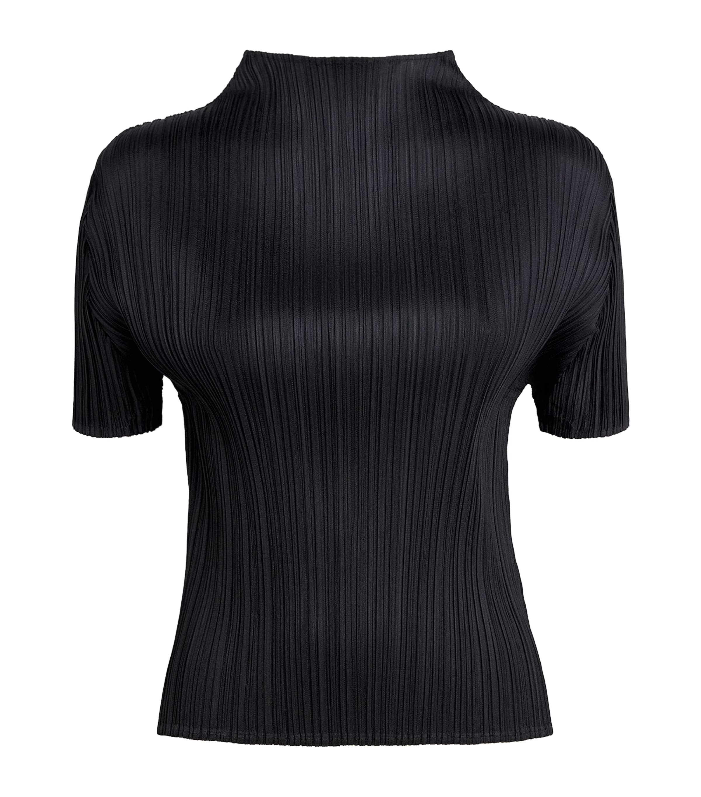 Pleats Please Issey Miyake Womens Pleated Monthly Colors September T-Shirt Black